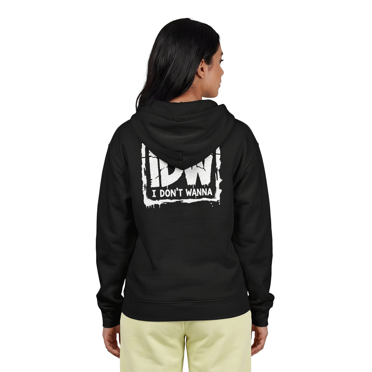 I DON’T WANNA (IDW) Distressed Zip Hoodie