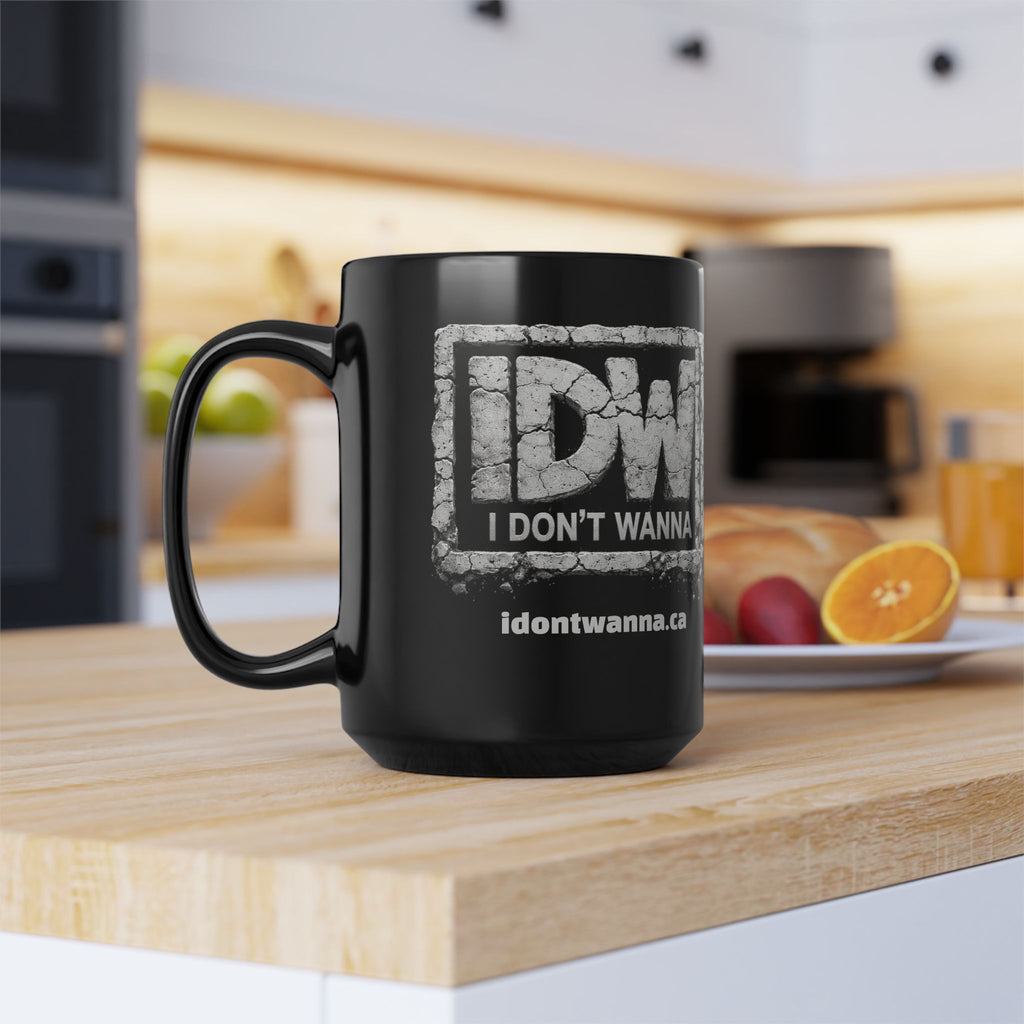 I Don’t Wanna Concrete Logo Coffee Mug — Black 11oz/15oz