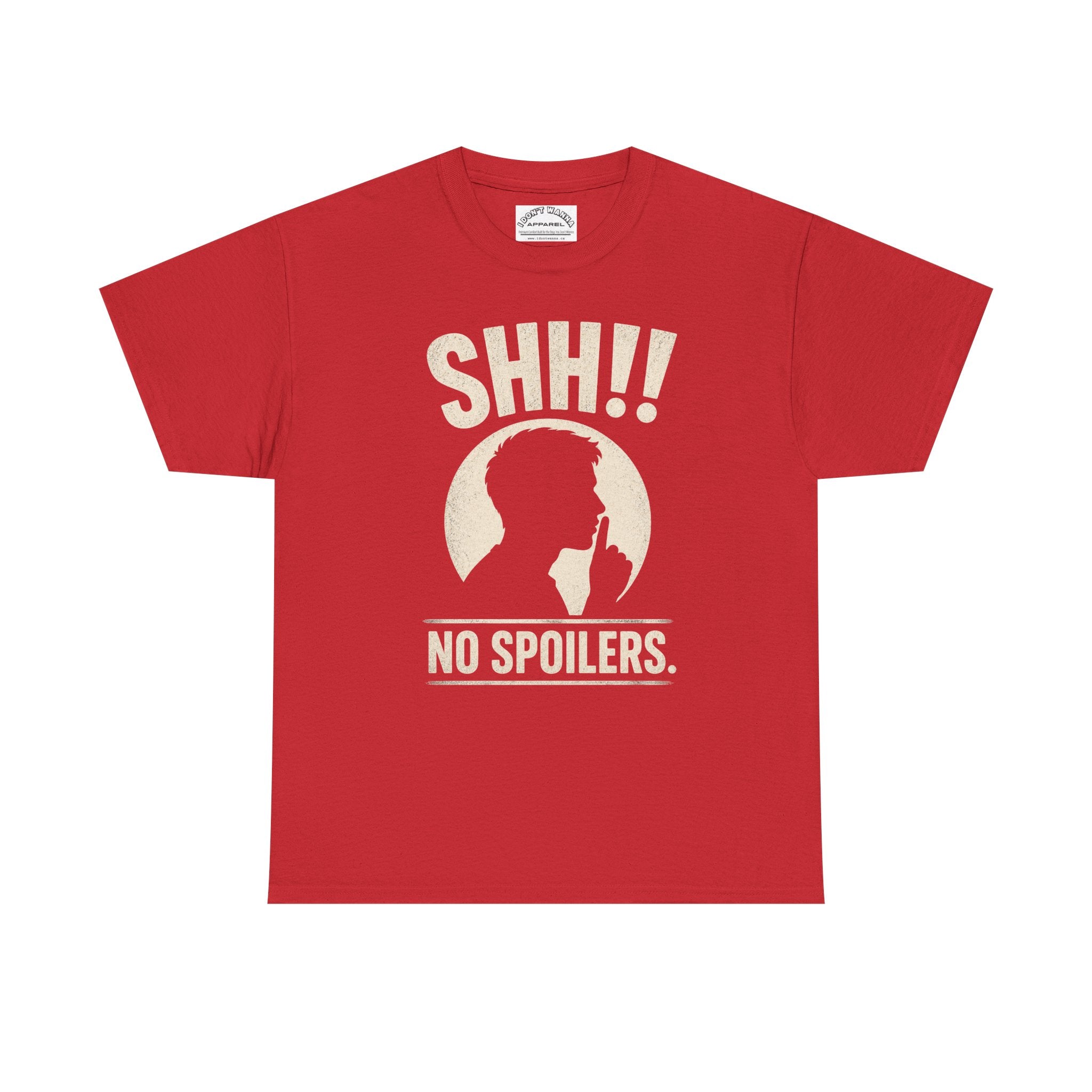 No Spoilers T-Shirt — "SHH!! No Spoilers" Retro Fan Tee