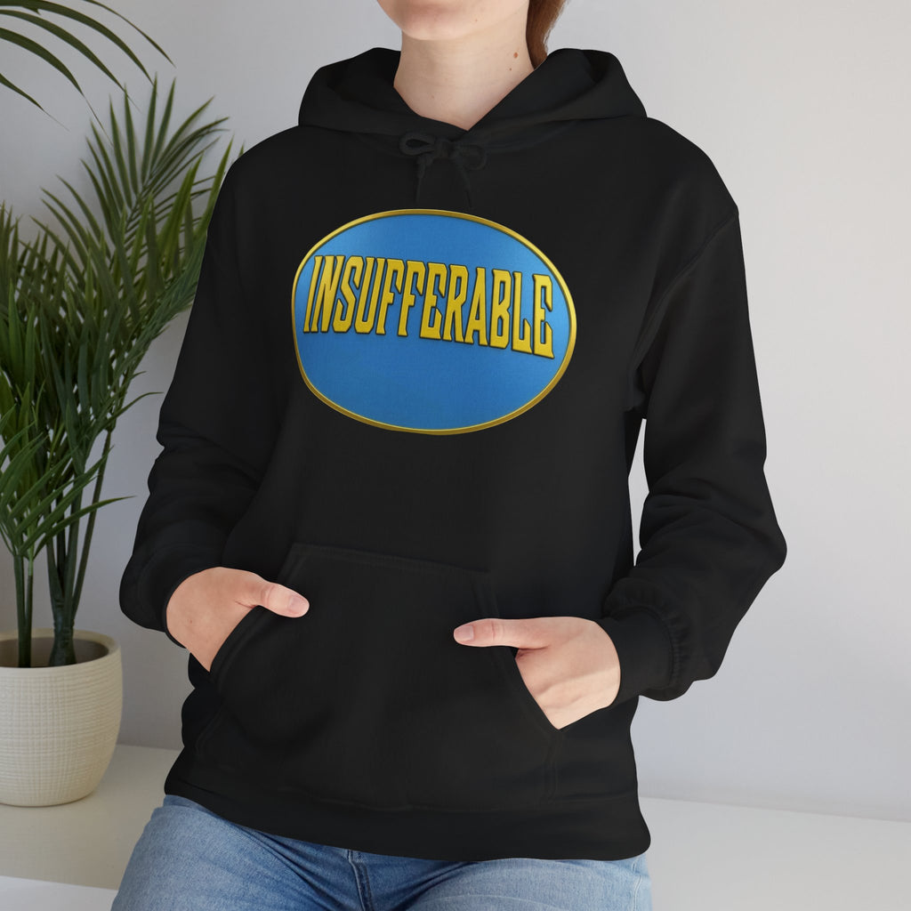 Insufferable Before Coffee Hoodie — Invincible-Inspired Double Logo Coffee Lover Hoodie