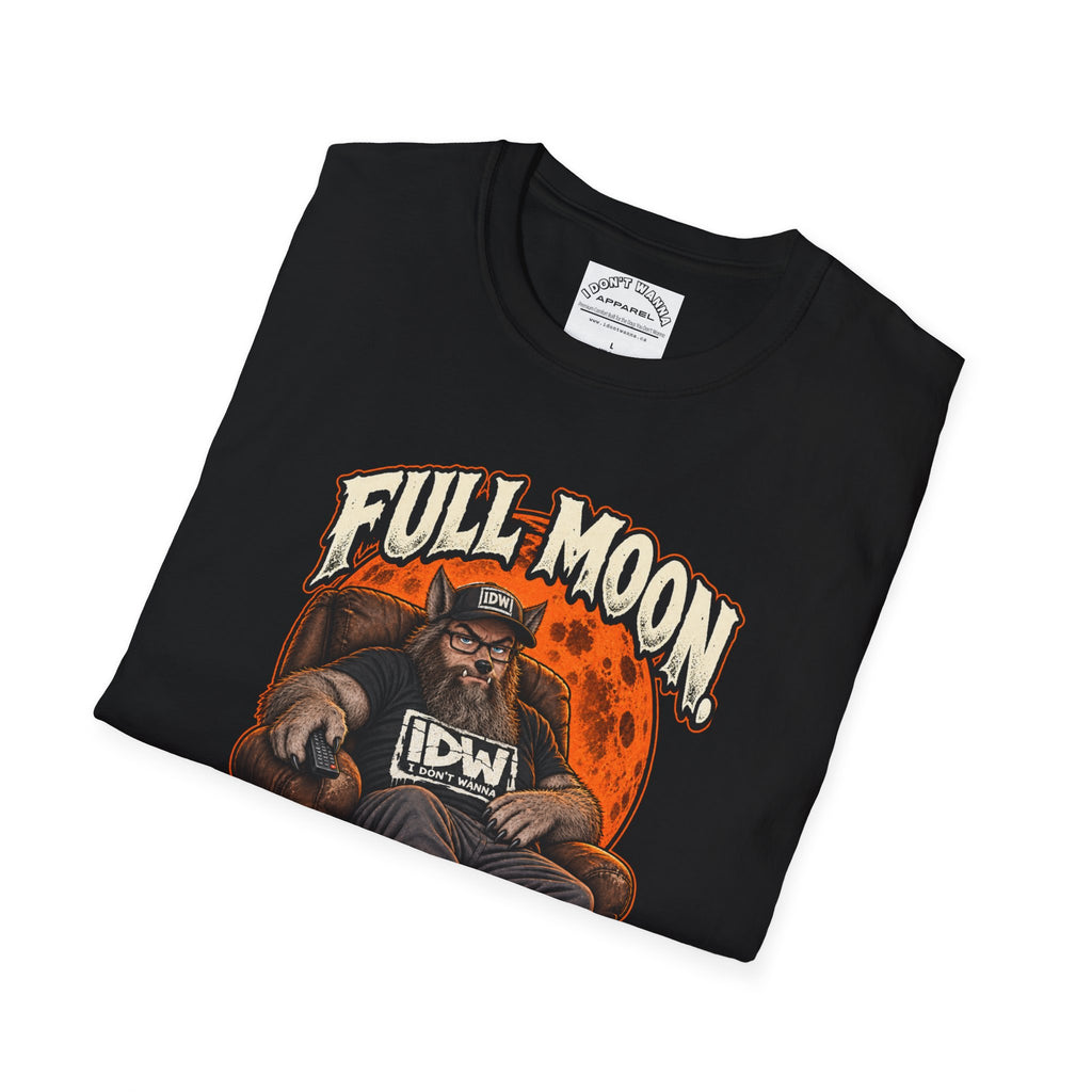 Full Moon, Zero Wannas T-Shirt — Lazy Werewolf Graphic Tee
