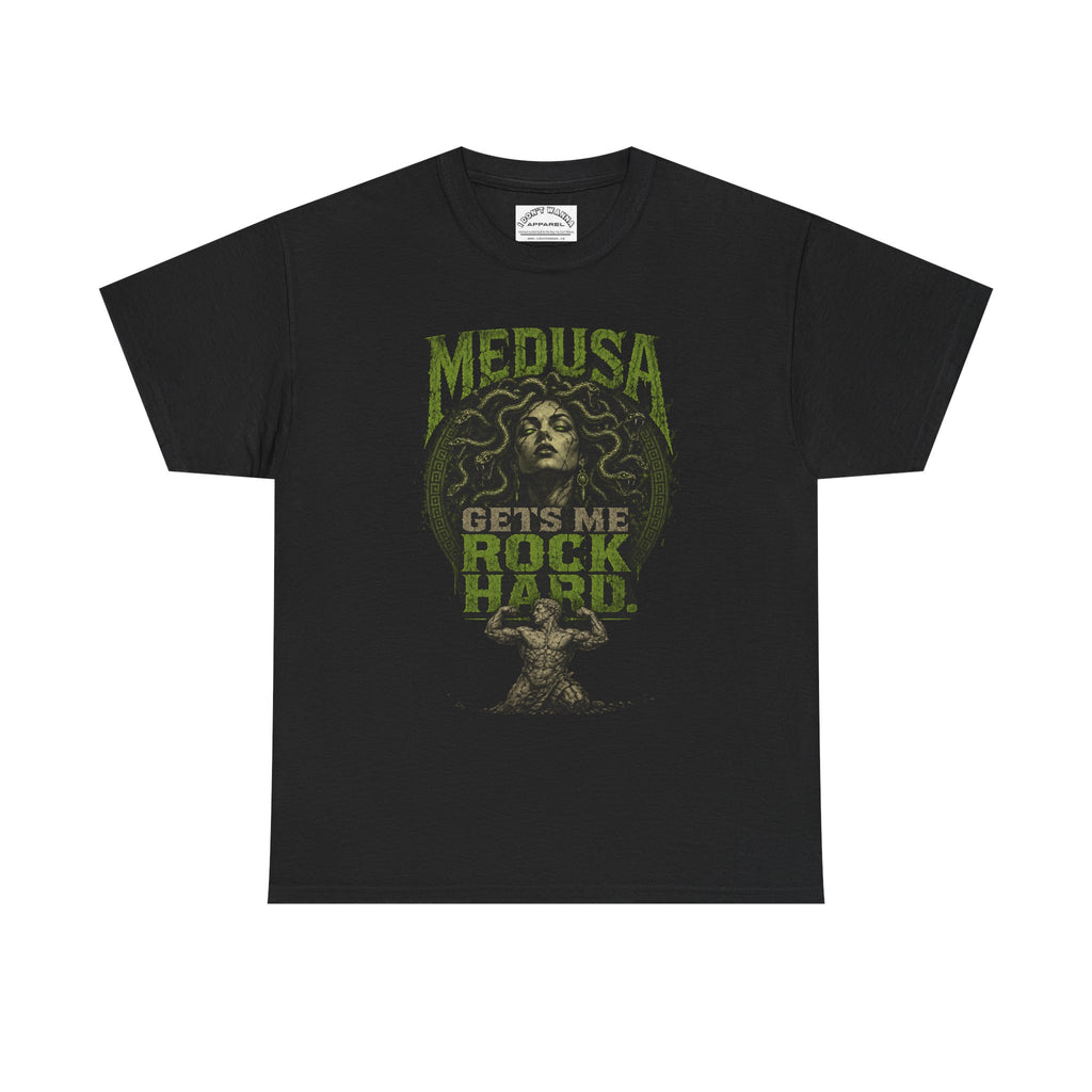 Medusa 'Gets Me Rock Hard' Graphic Tee — Vintage Mythology Shirt