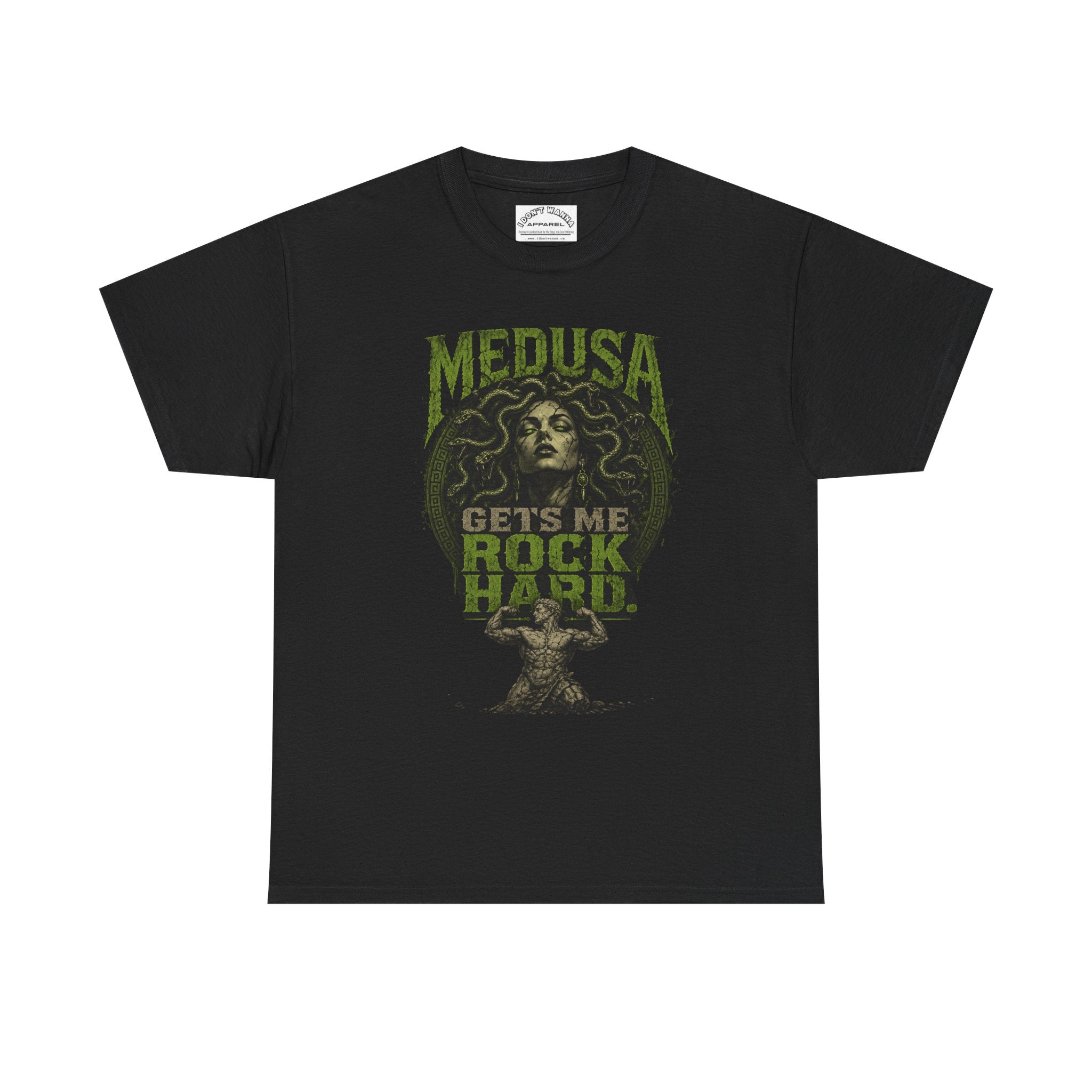 Medusa 'Gets Me Rock Hard' Graphic Tee — Vintage Mythology Shirt