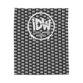 Velveteen Plush Blanket — 'I Don't Wanna' Logo Repeating Black & White Cozy Throw