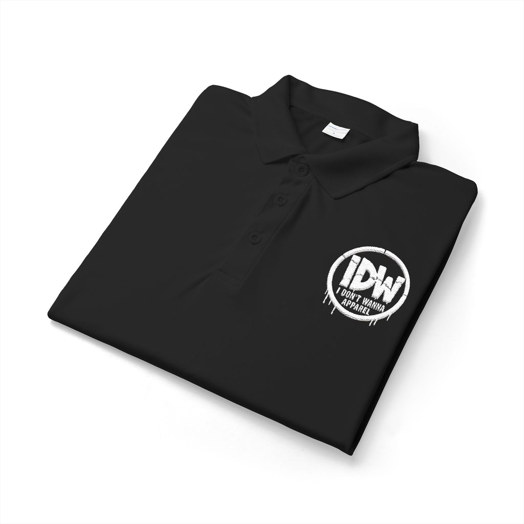 Black Polo Shirt IDW Logo — Corporate Casual Work Polo