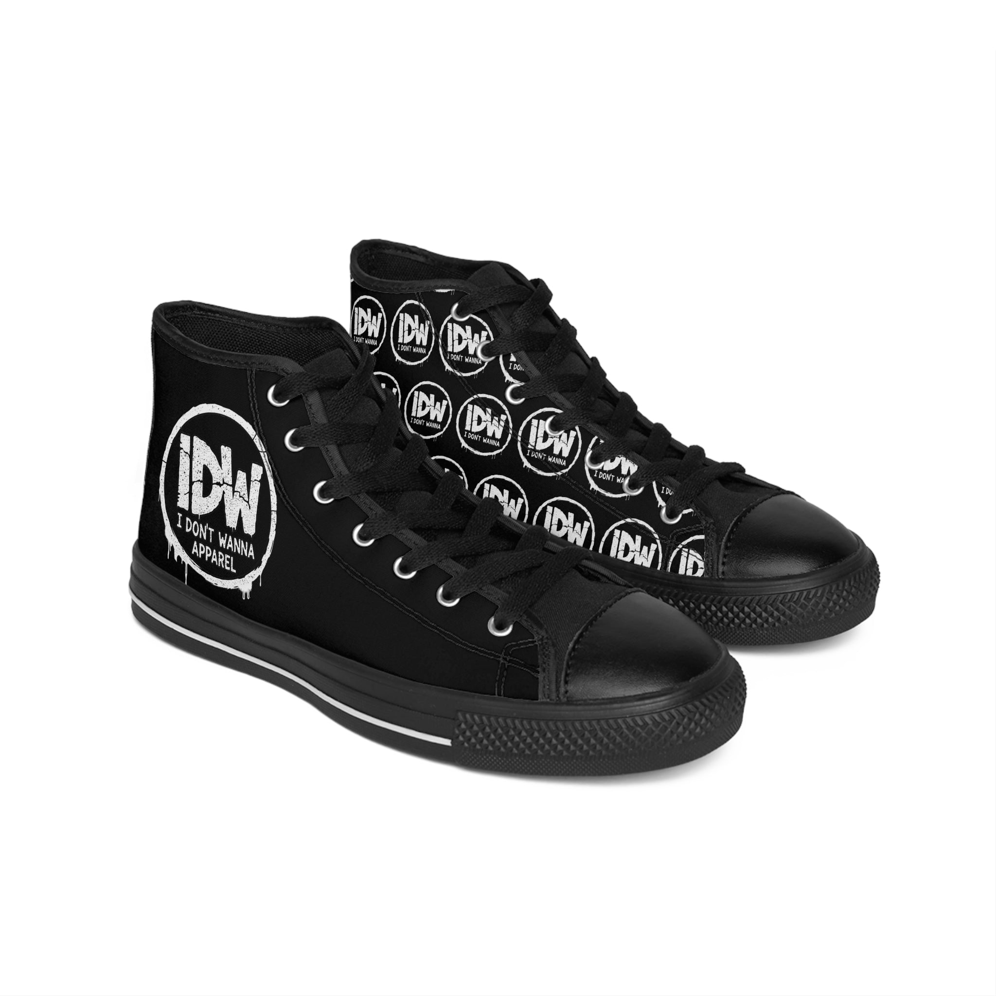 "I Don't Wanna" High Top Sneakers — Men's Classic Casual Shoes