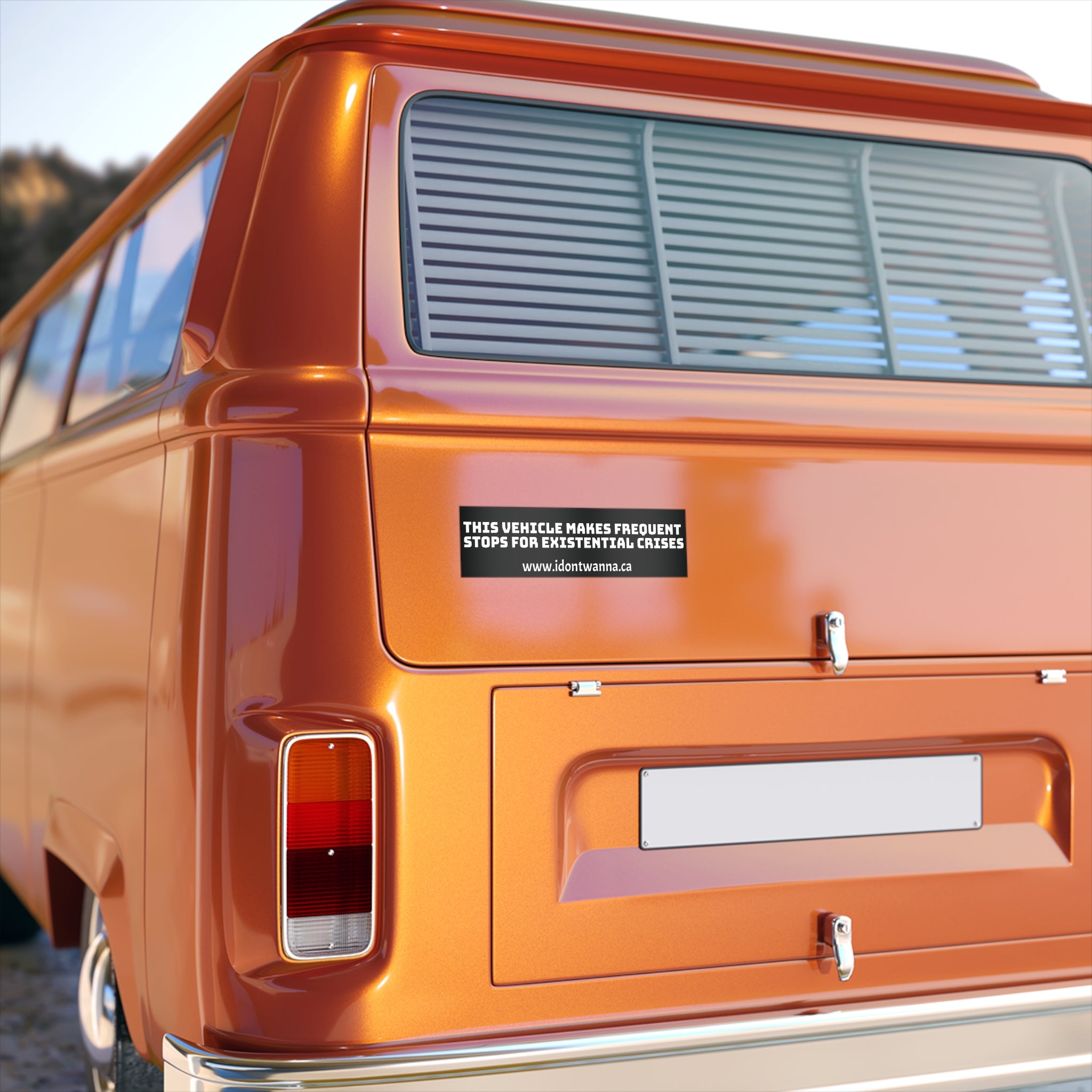 Bumper Sticker — "This Vehicle Makes Frequent Stops for Existential Crises"