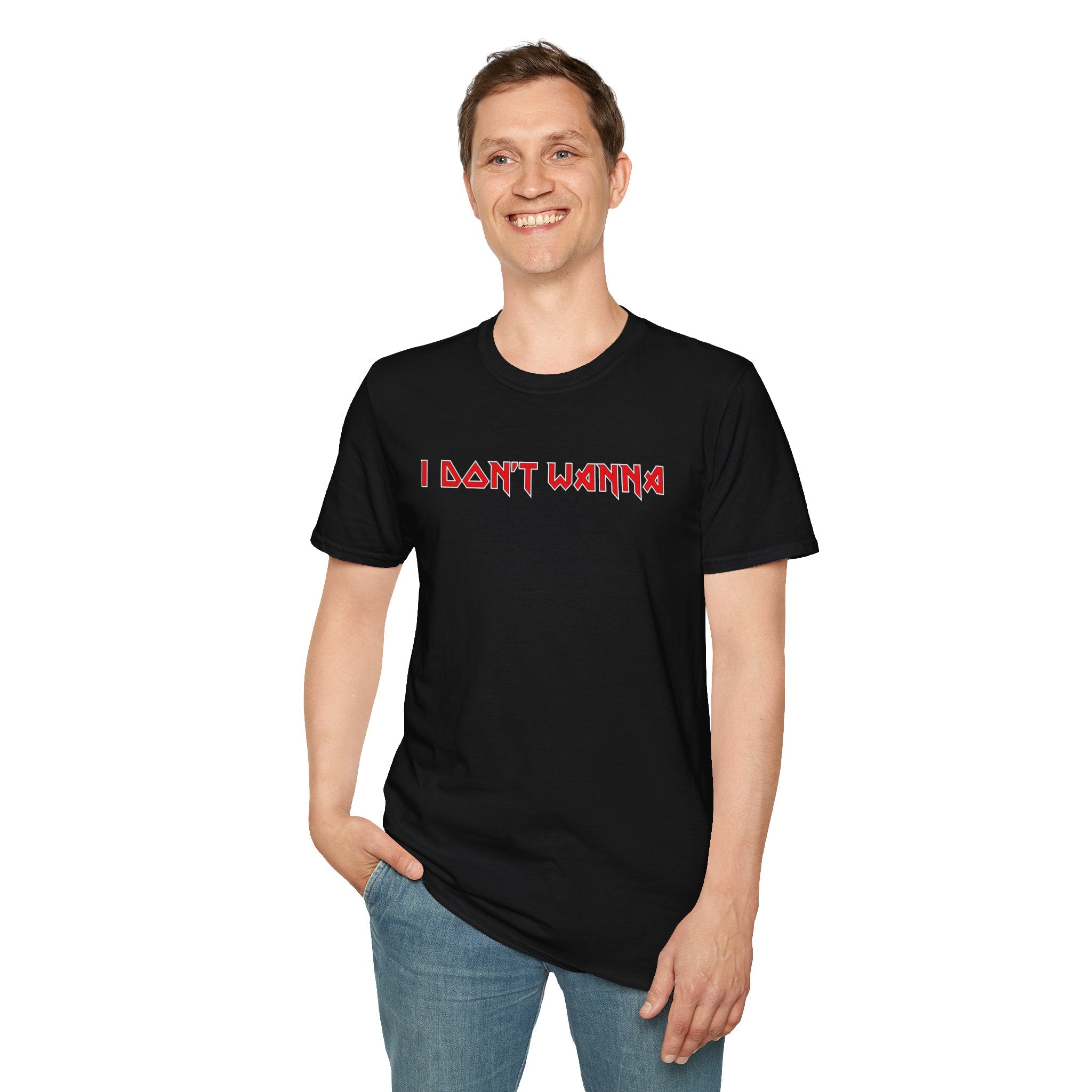 I Don't Wanna — 80s New Wave/British Heavy Metal Band Logo T-Shirt
