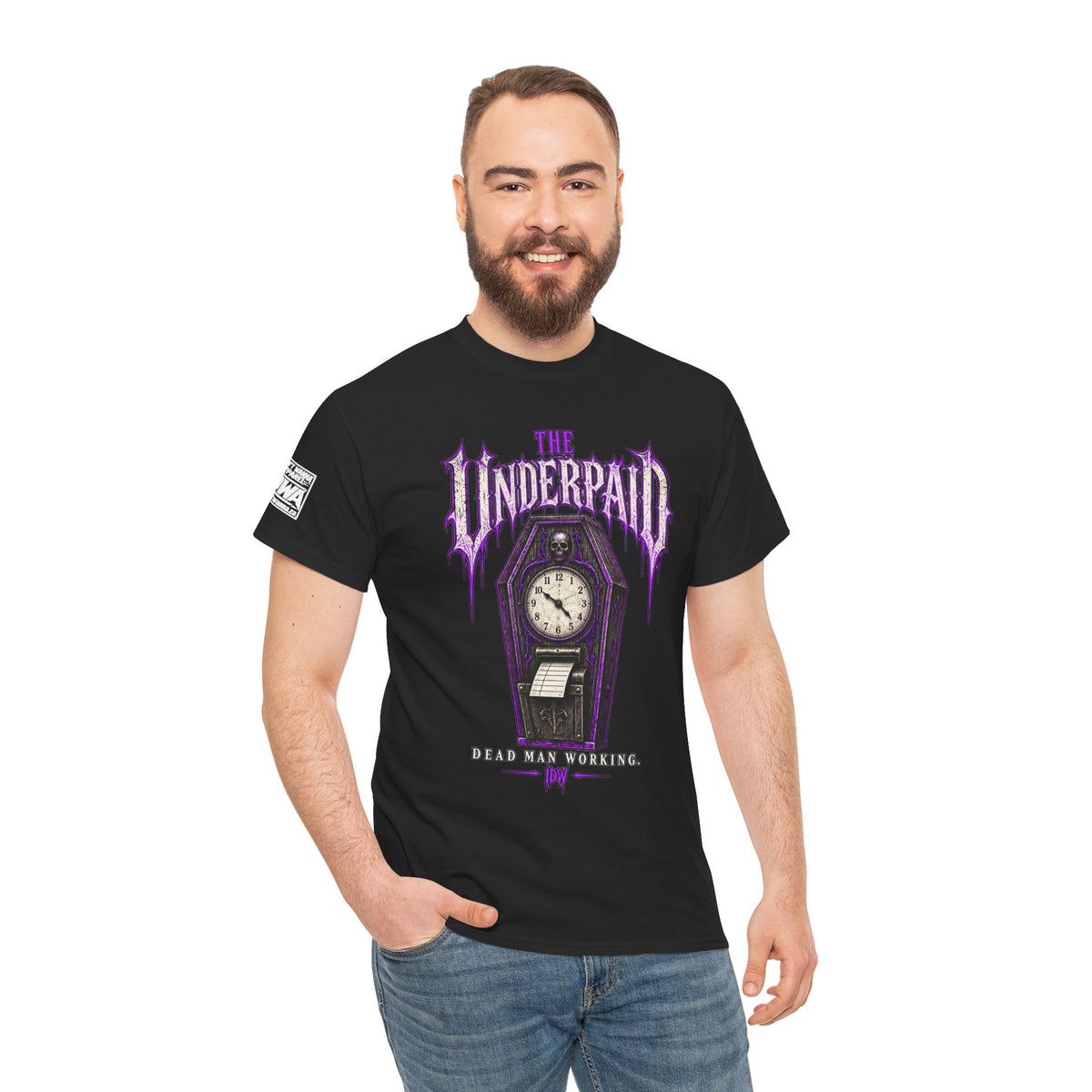 Rest in Debt Gothic Coffin Clock Tee