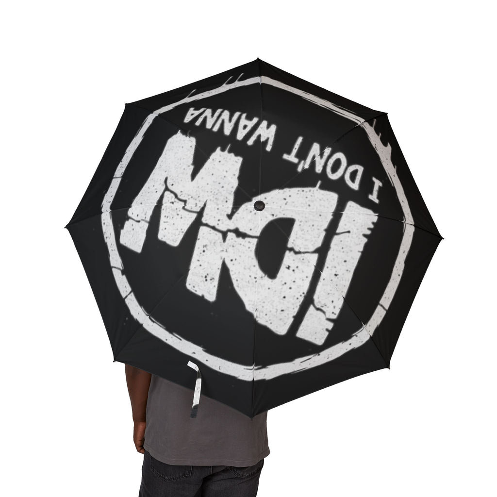 Umbrella — "I Don't Wanna" Distressed Logo Compact Foldable Umbrella
