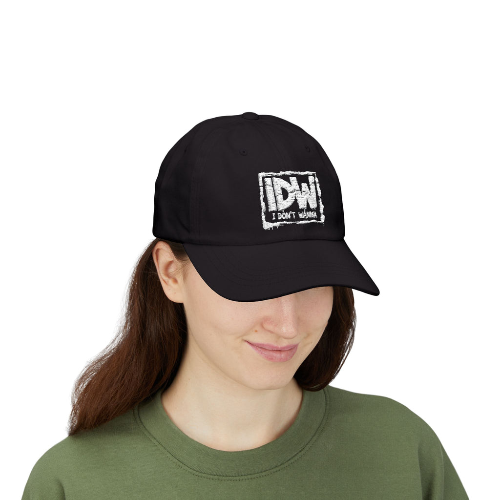 I Don’t Wanna Dad Cap – Distressed DW Logo Baseball Hat