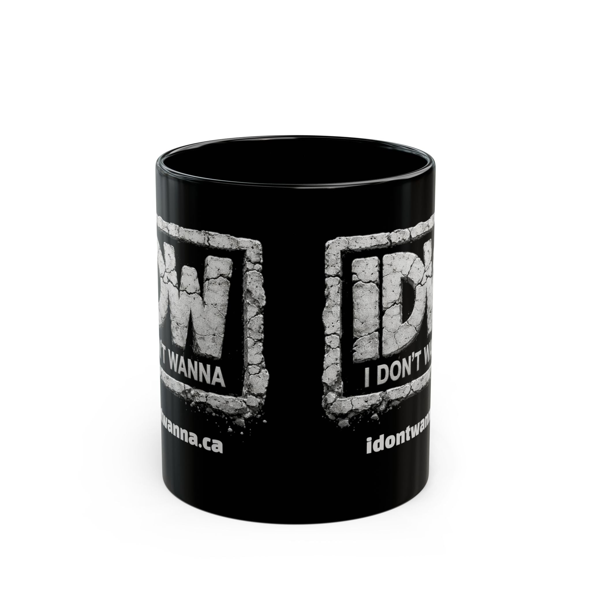 I Don’t Wanna Concrete Logo Coffee Mug — Black 11oz/15oz