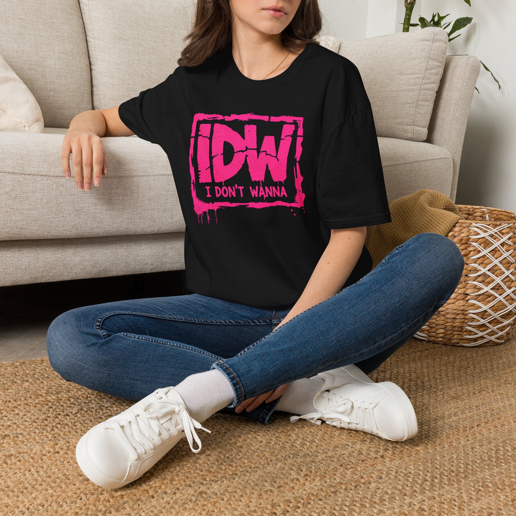 IDW "I Don’t Wanna" Pink Logo Graphic T-Shirt