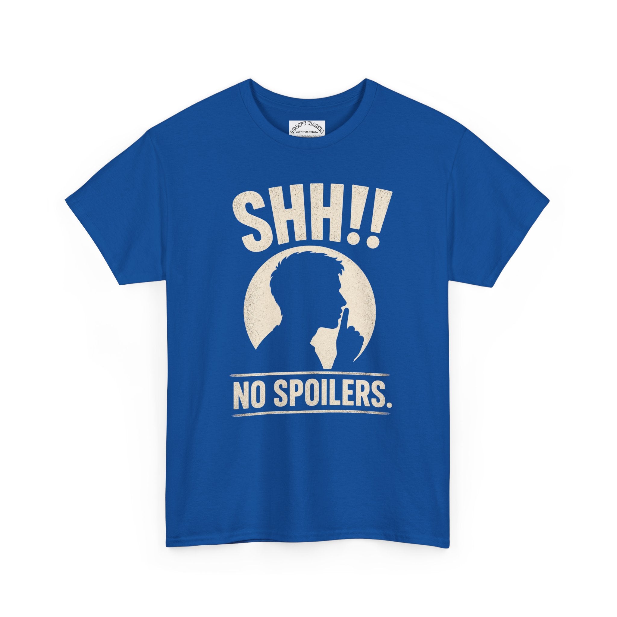 No Spoilers T-Shirt — "SHH!! No Spoilers" Retro Fan Tee