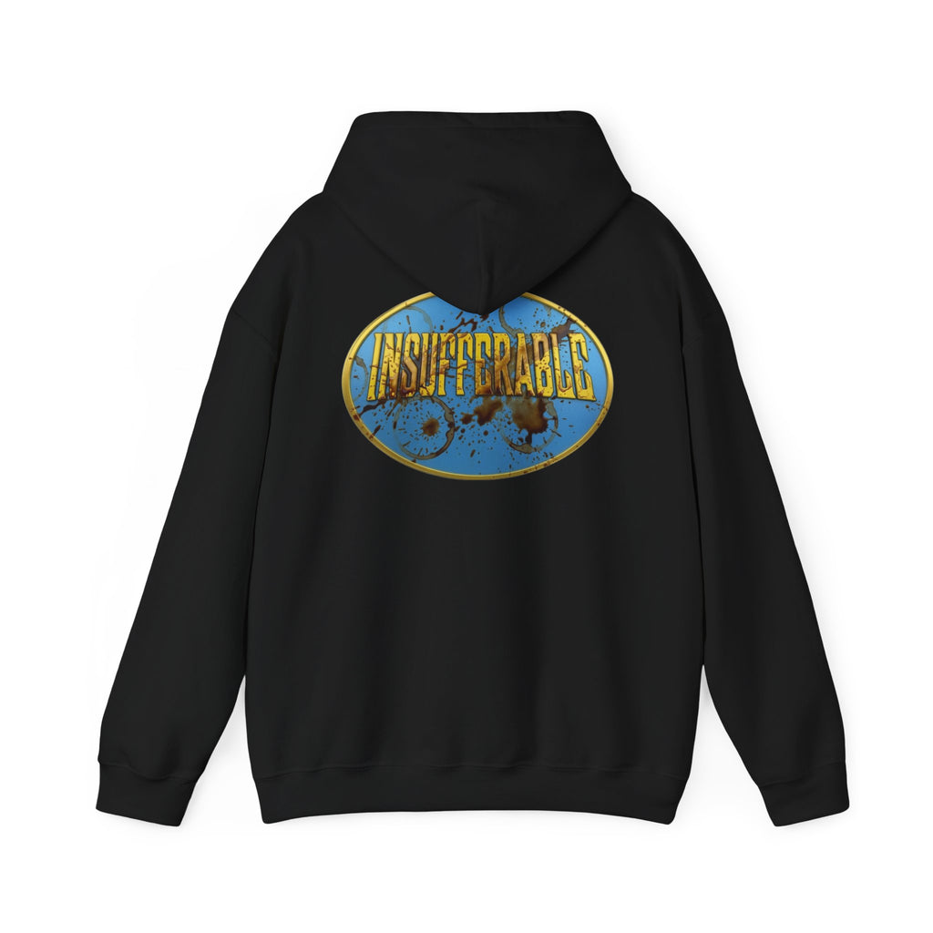 Insufferable Before Coffee Hoodie — Invincible-Inspired Double Logo Coffee Lover Hoodie