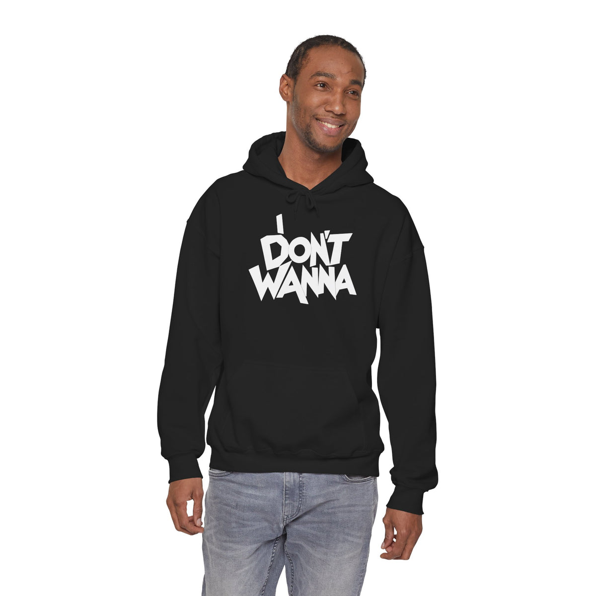 I DON'T WANNA Hoodie — Graphic Streetwear Pullover for Laid‑Back Vibes