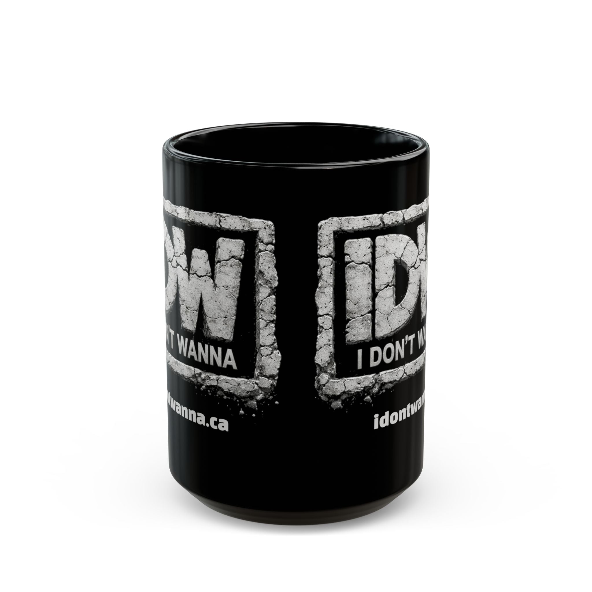 I Don’t Wanna Concrete Logo Coffee Mug — Black 11oz/15oz