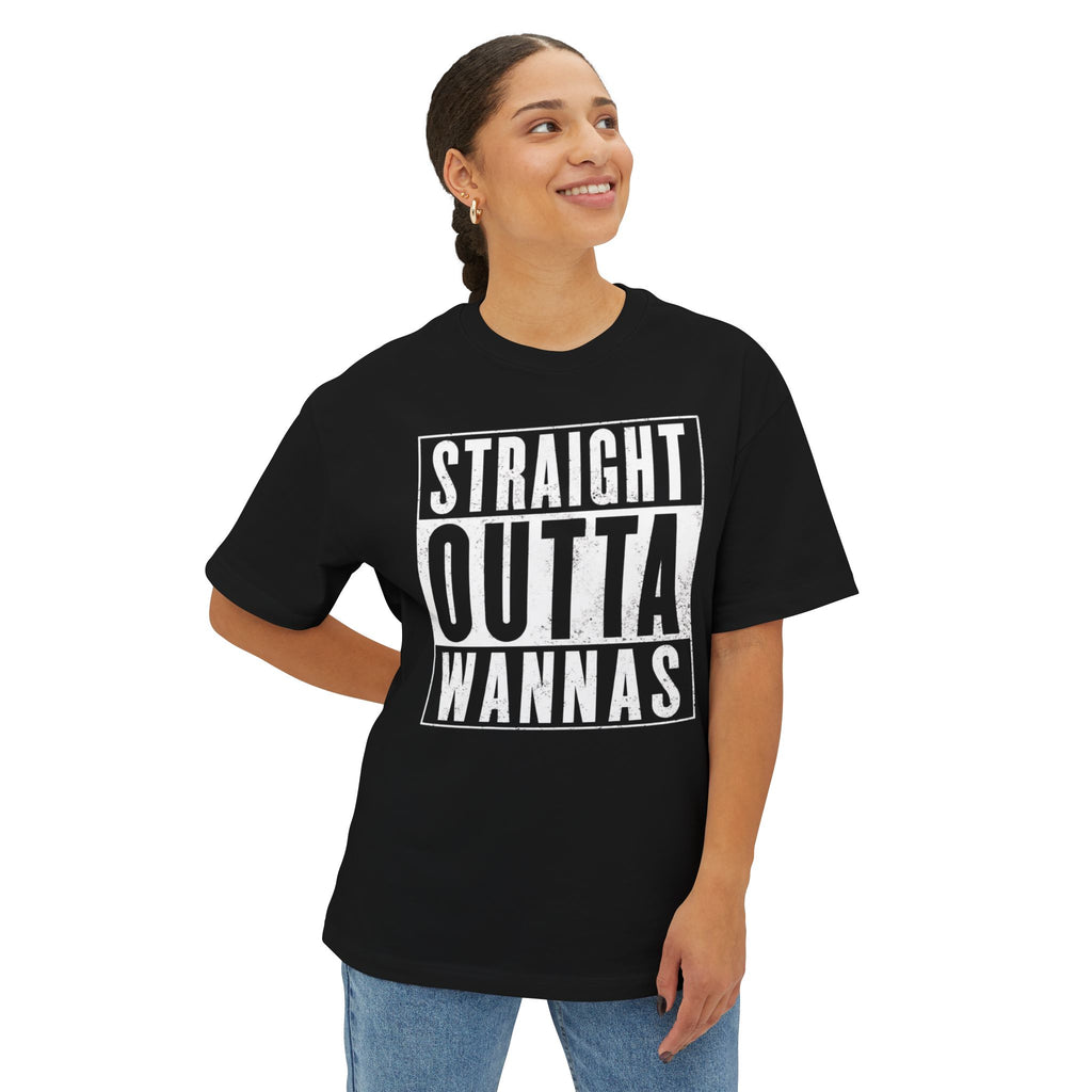 Straight Outta Wannas Tee — Graphic Oversized Boxy T‑Shirt