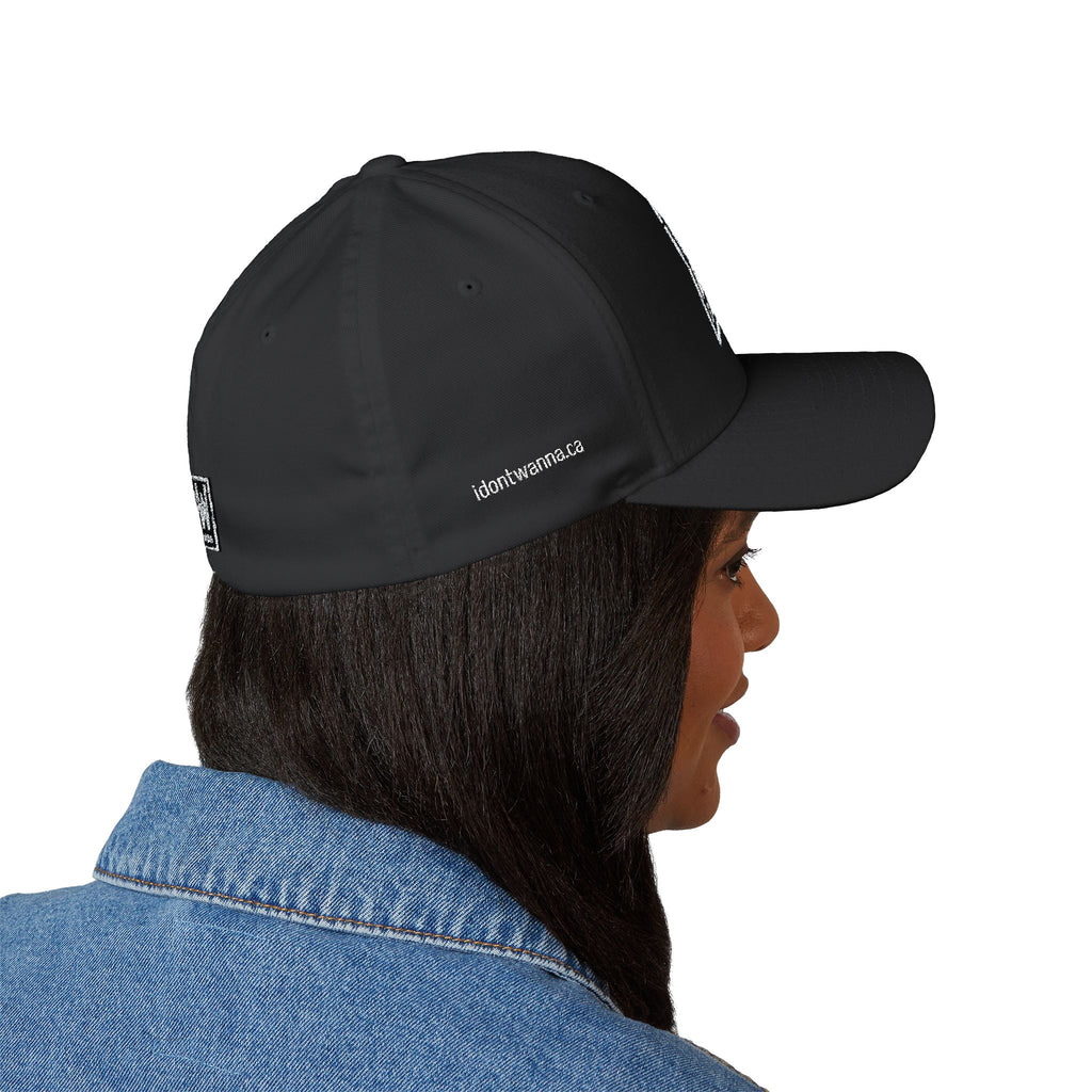 Embroidered 'I Don't Wanna' Logo Cap — Structured Closed-Back Baseball Hat
