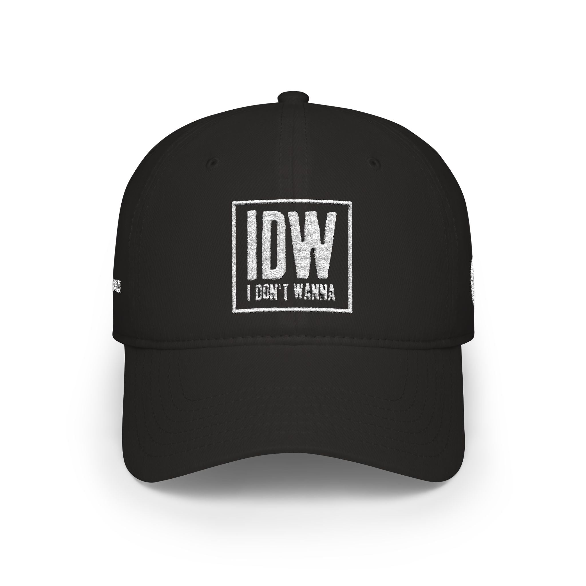 Low Profile Baseball Cap — Embroidered "I DONT WANNA" Hat