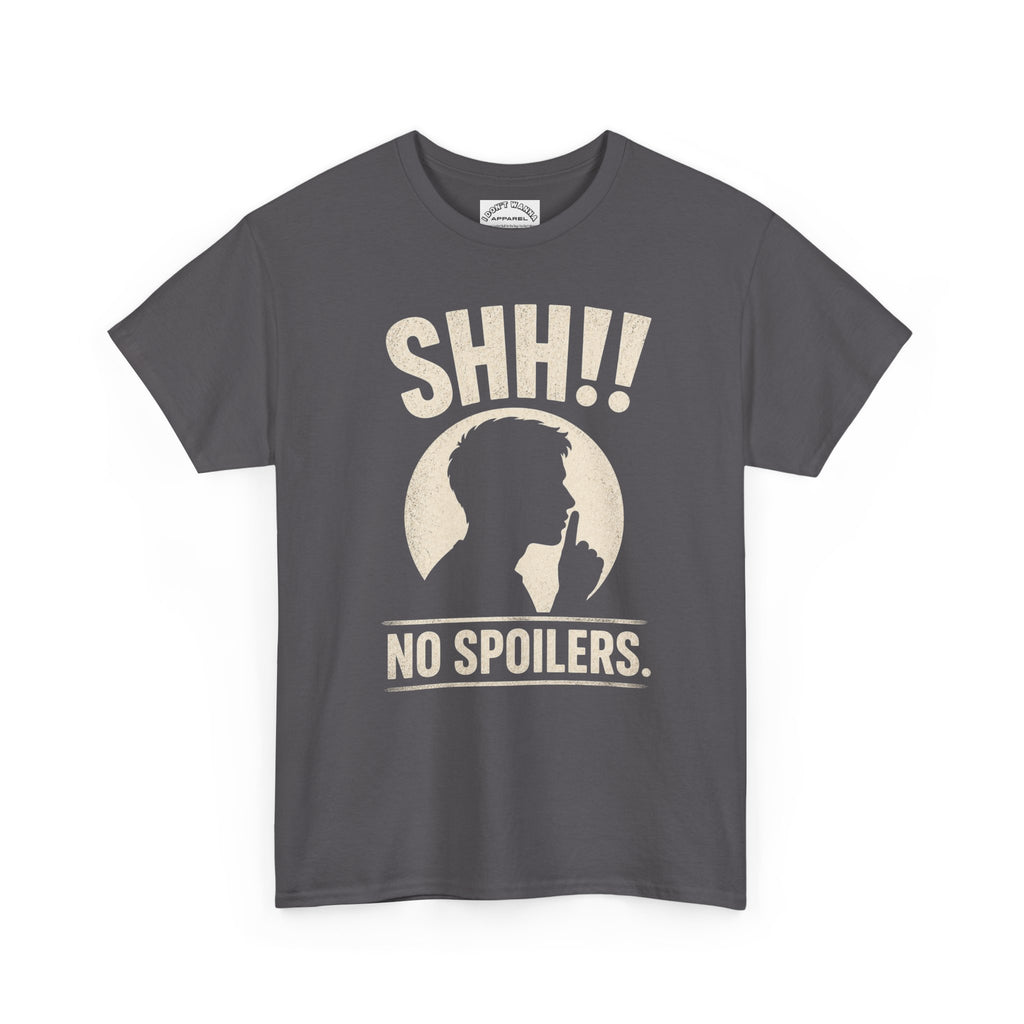 No Spoilers T-Shirt — "SHH!! No Spoilers" Retro Fan Tee