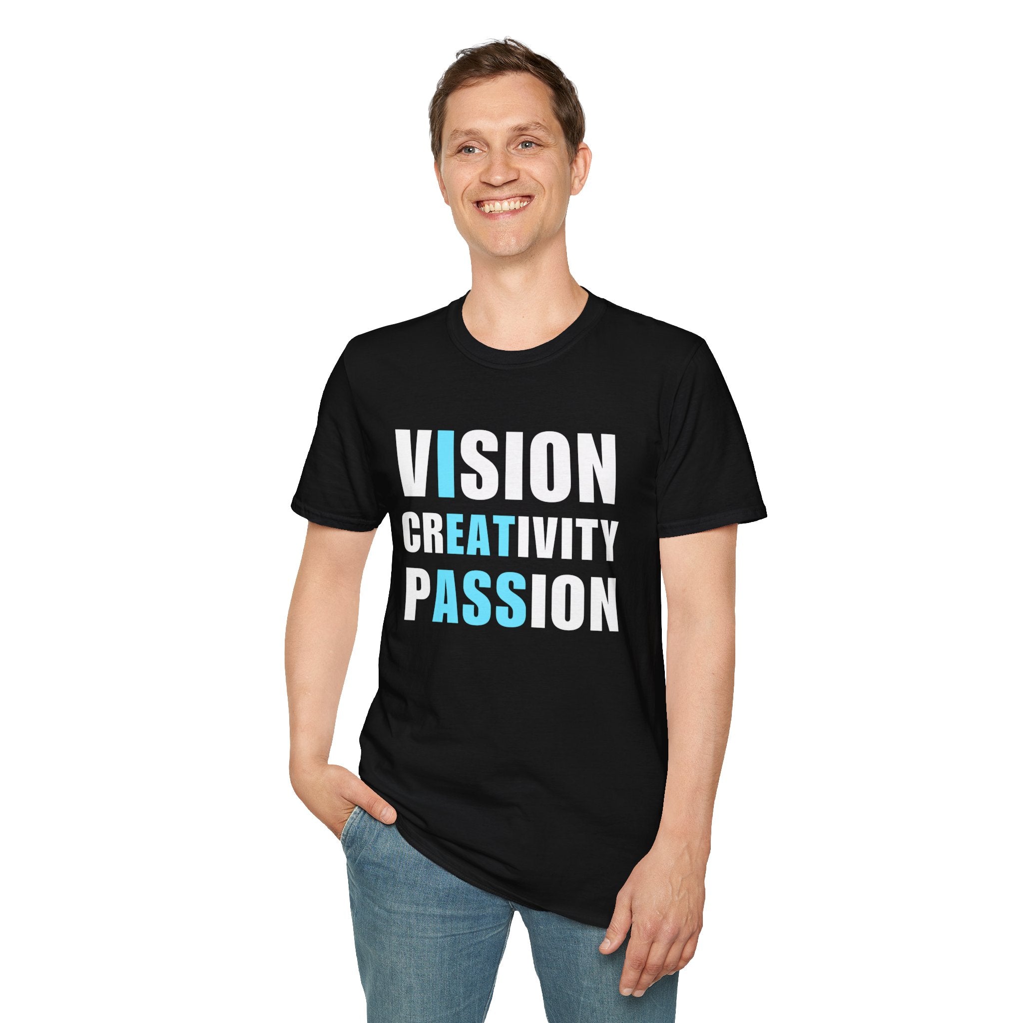 Vision Creativity Passion T-Shirt — Motivational Graphic Tee for Creatives