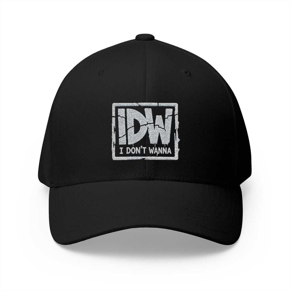 Embroidered 'I Don't Wanna' Logo Cap — Structured Closed-Back Baseball Hat