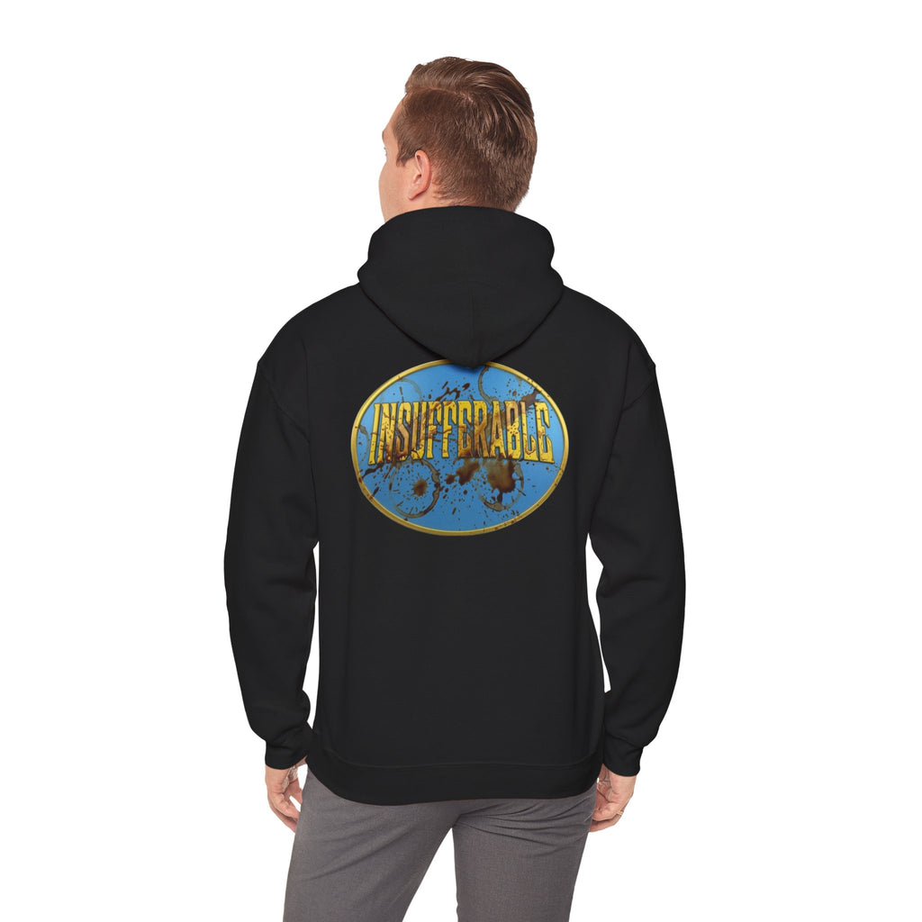 Insufferable Before Coffee Hoodie — Invincible-Inspired Double Logo Coffee Lover Hoodie
