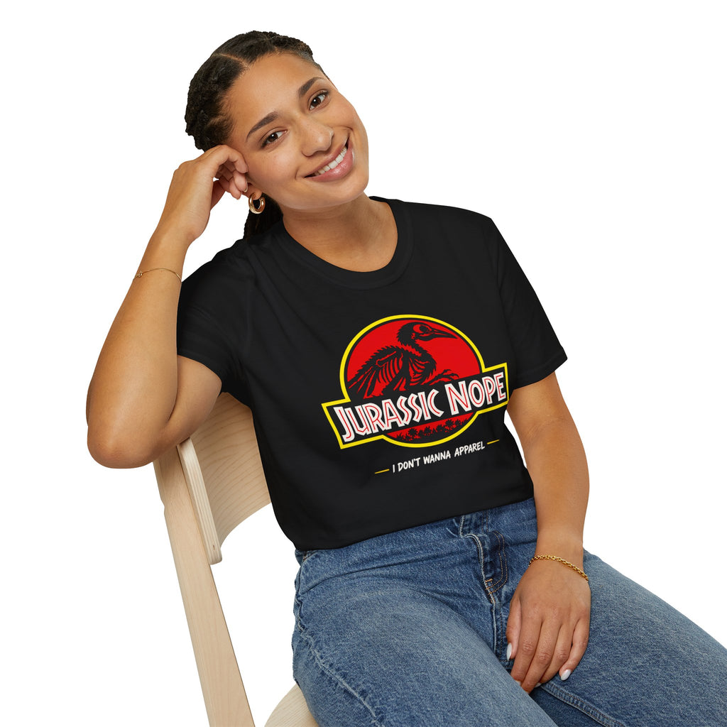 Jurassic Nope T-Shirt — Funny Dinosaur Graphic Tee (“I Don’t Wanna Apparel”)