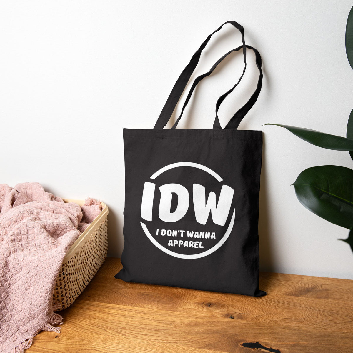 I Don’t Wanna Canvas Tote — Funny Minimalist Cotton Shopper