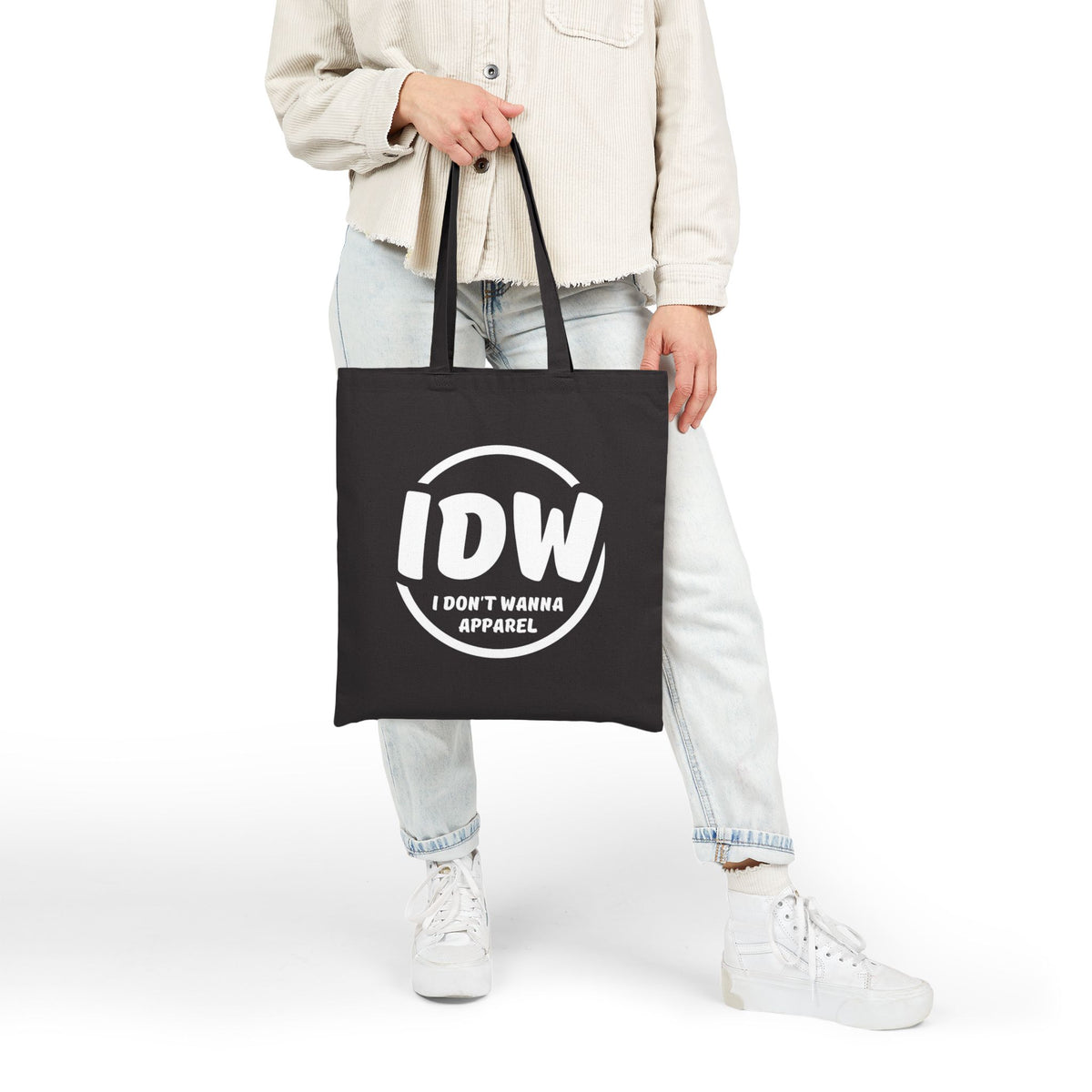 I Don’t Wanna Canvas Tote — Funny Minimalist Cotton Shopper