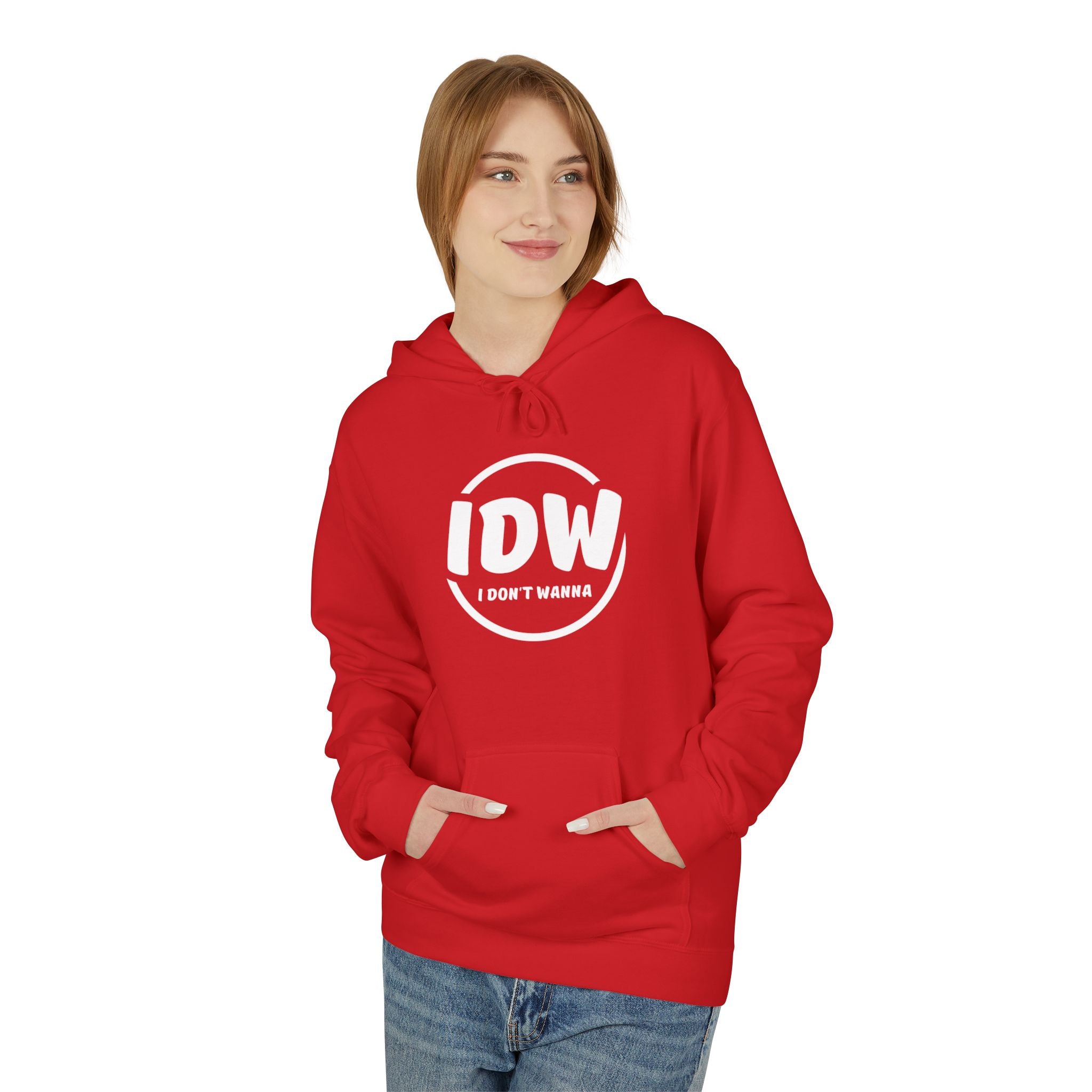 “I Don’t Wanna” Cozy Fleece Hoodie — Bold Mood-Status Pullover