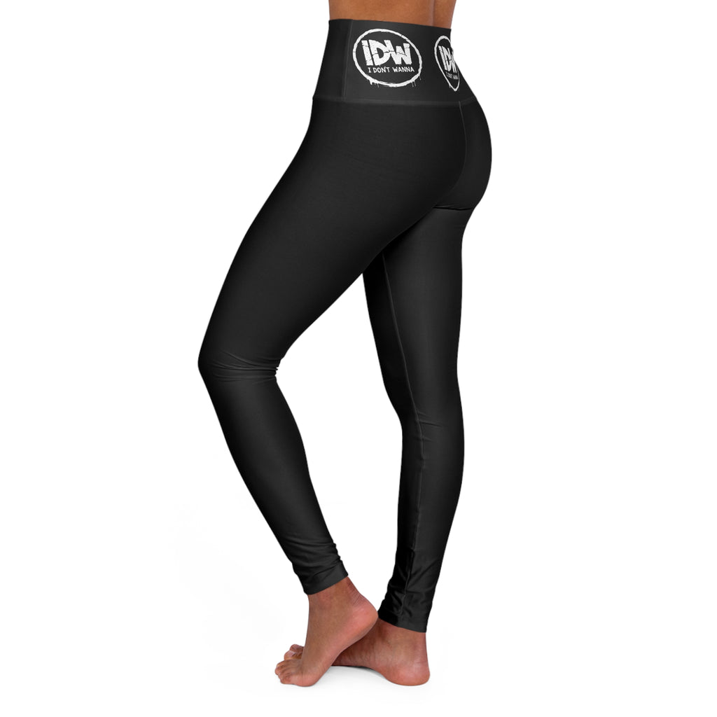 i Don't Wanna High-Waisted Yoga Leggings — Soft, All-Over Print