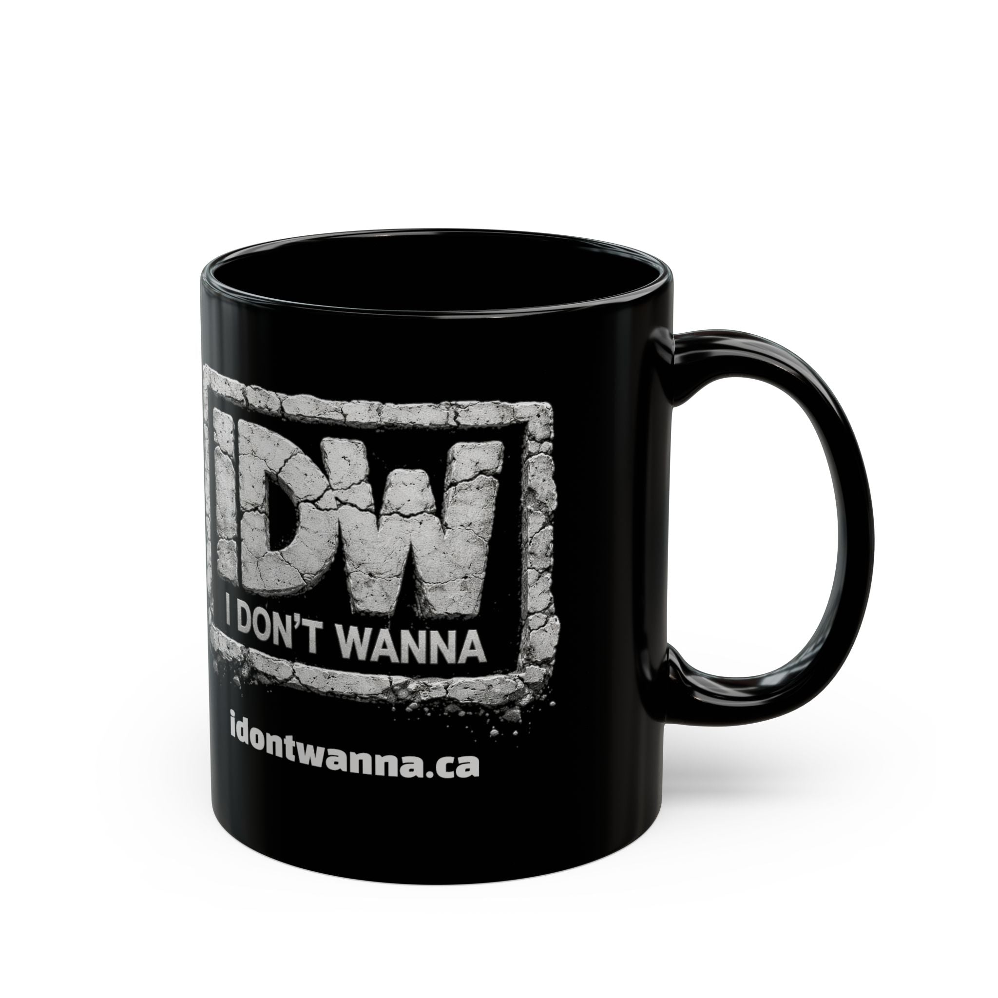 I Don’t Wanna Concrete Logo Coffee Mug — Black 11oz/15oz