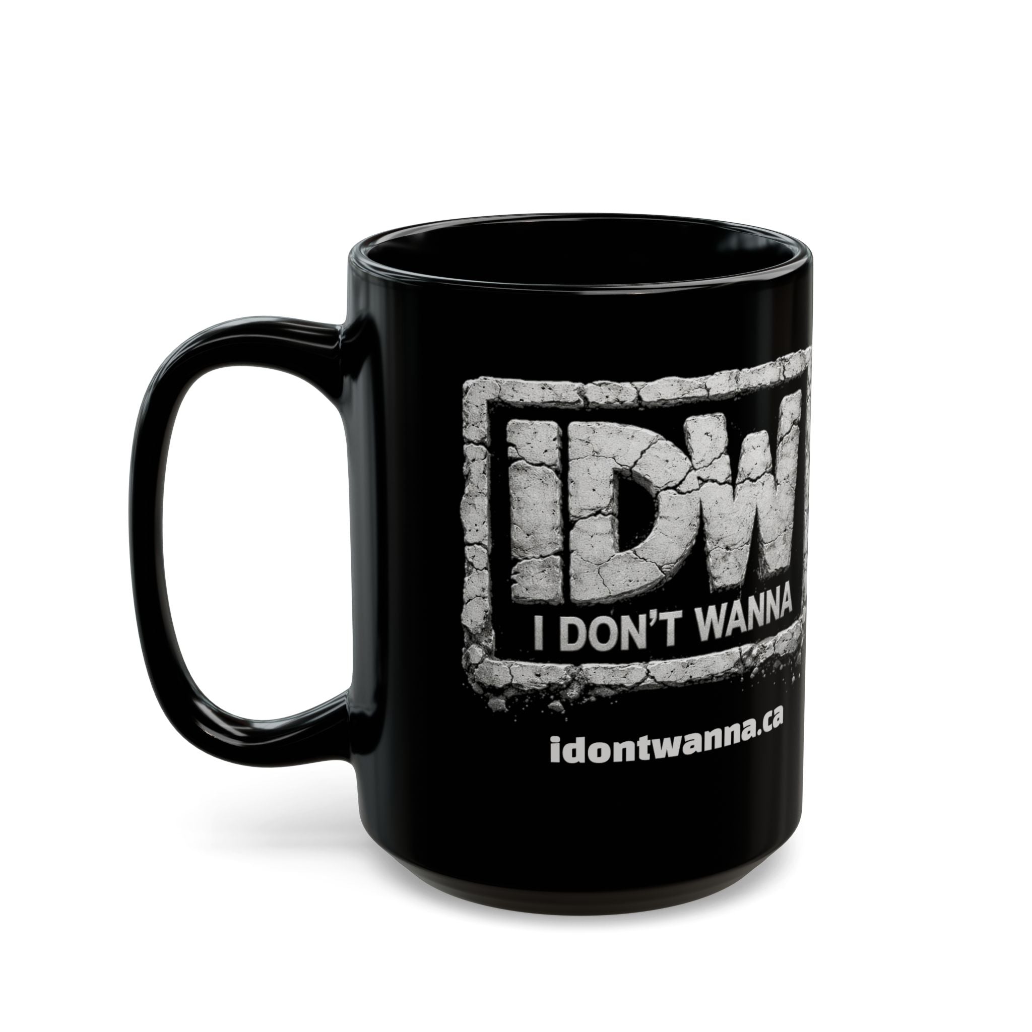 I Don’t Wanna Concrete Logo Coffee Mug — Black 11oz/15oz