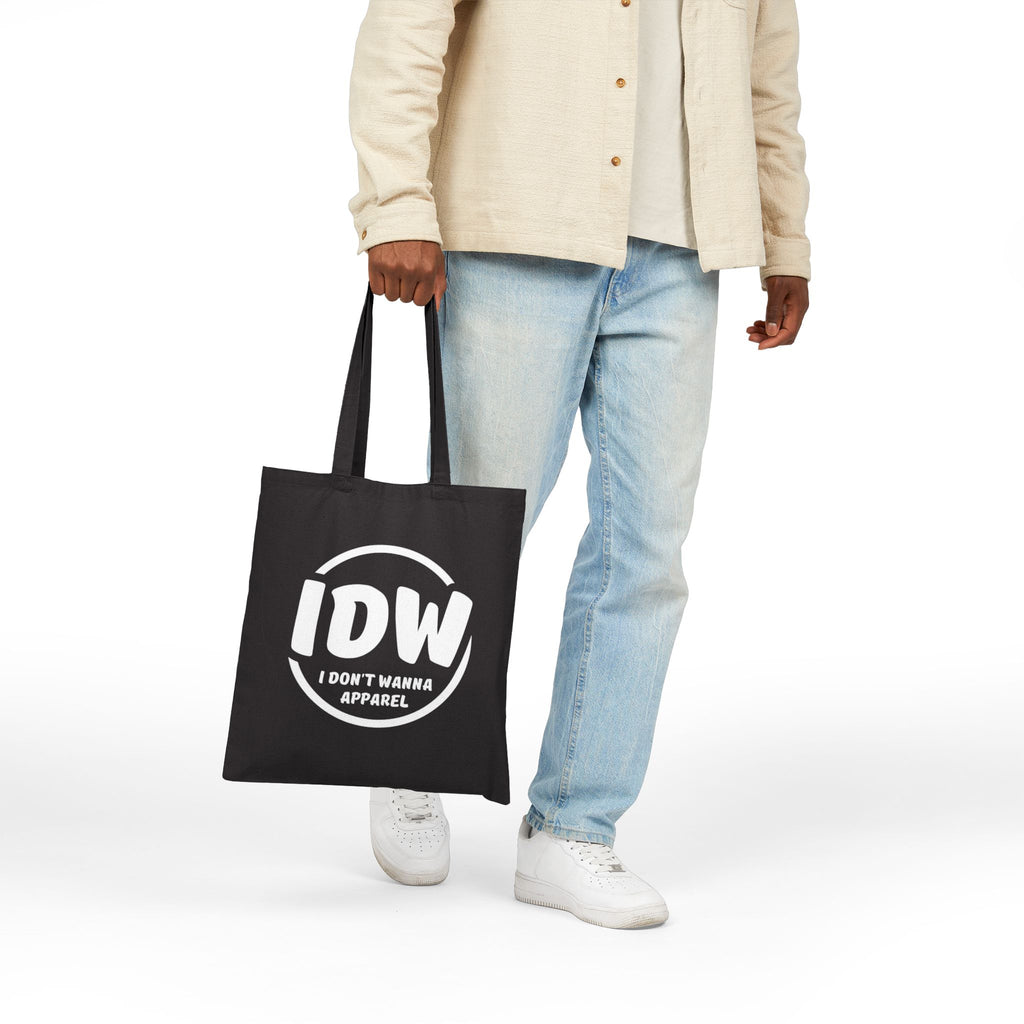 I Don’t Wanna Canvas Tote — Funny Minimalist Cotton Shopper