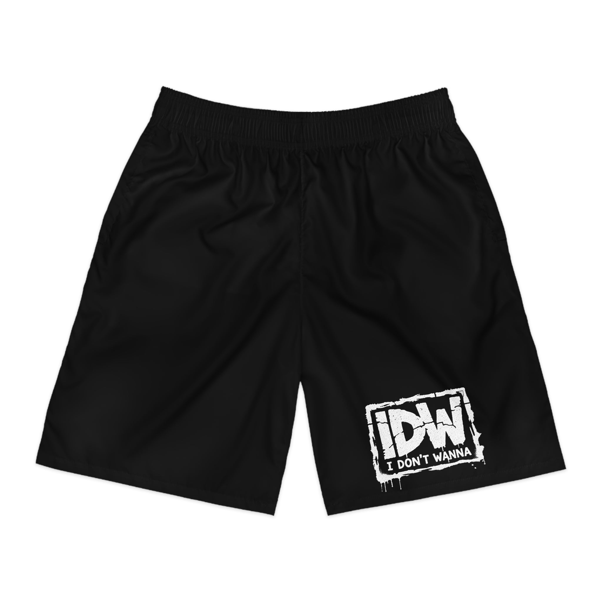 I Don’t Wanna (IDW) Men’s Black Jogger Shorts — Streetwear Athletic Lounge Shorts