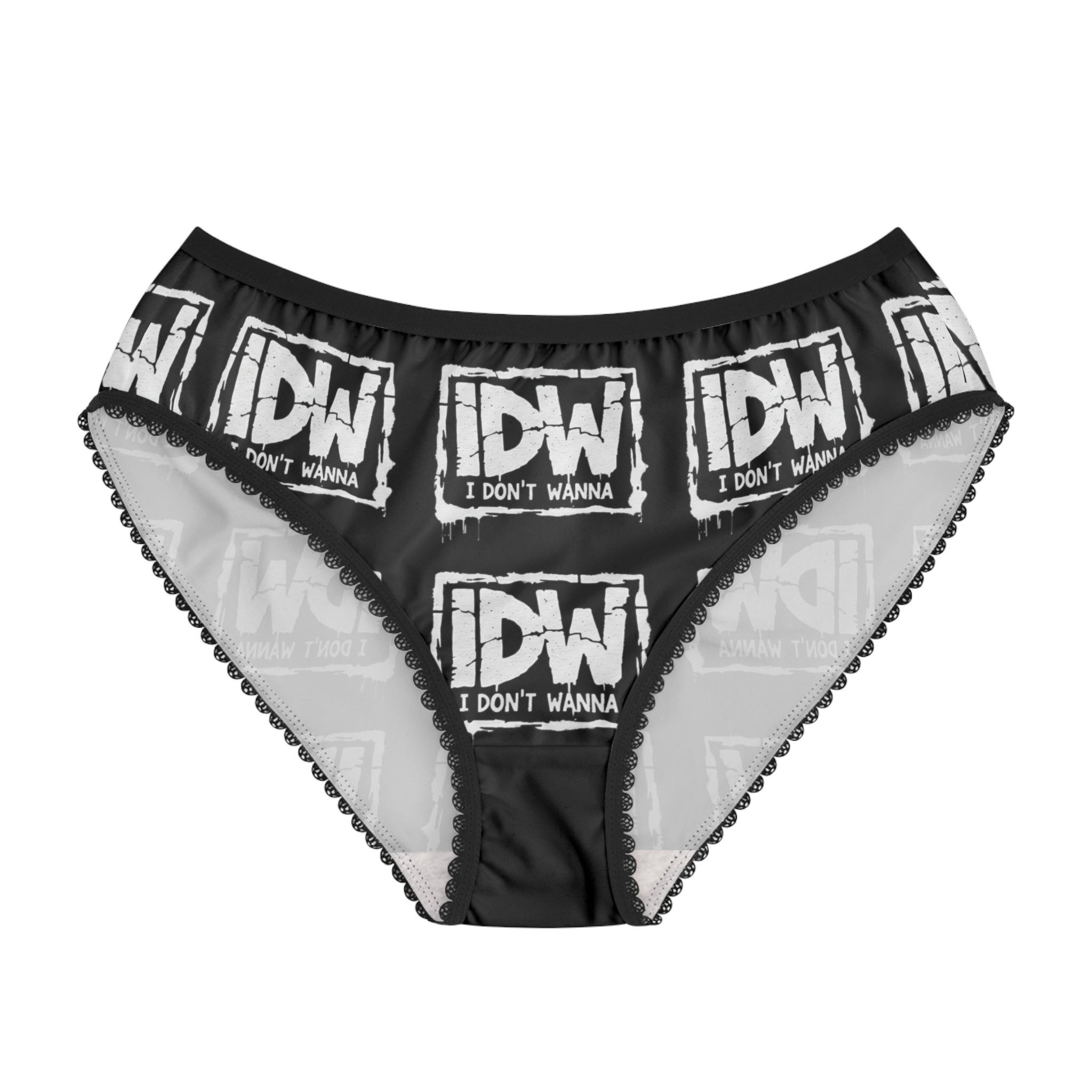 Novelty Women's Briefs — "I Don't Wanna" Cheeky Printed Underwear