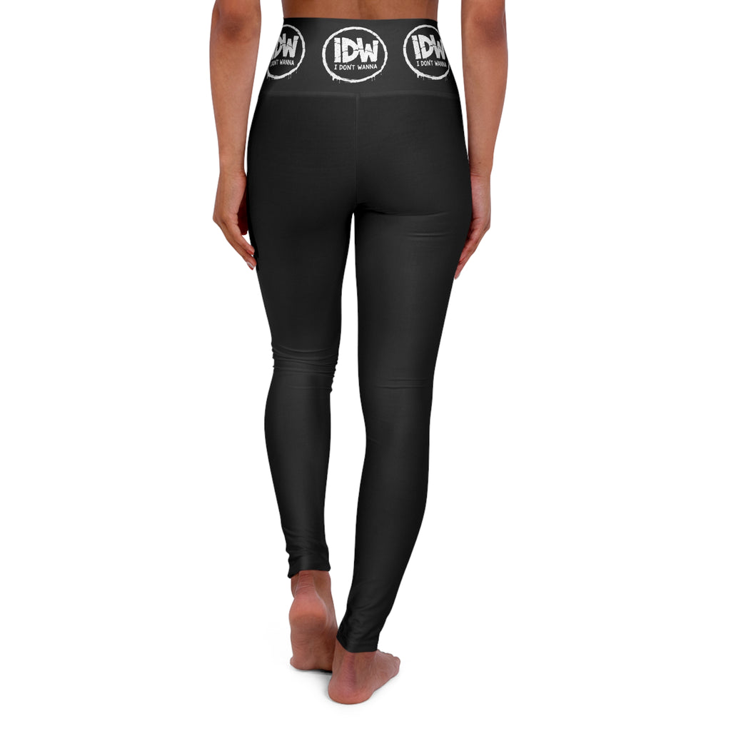 i Don't Wanna High-Waisted Yoga Leggings — Soft, All-Over Print