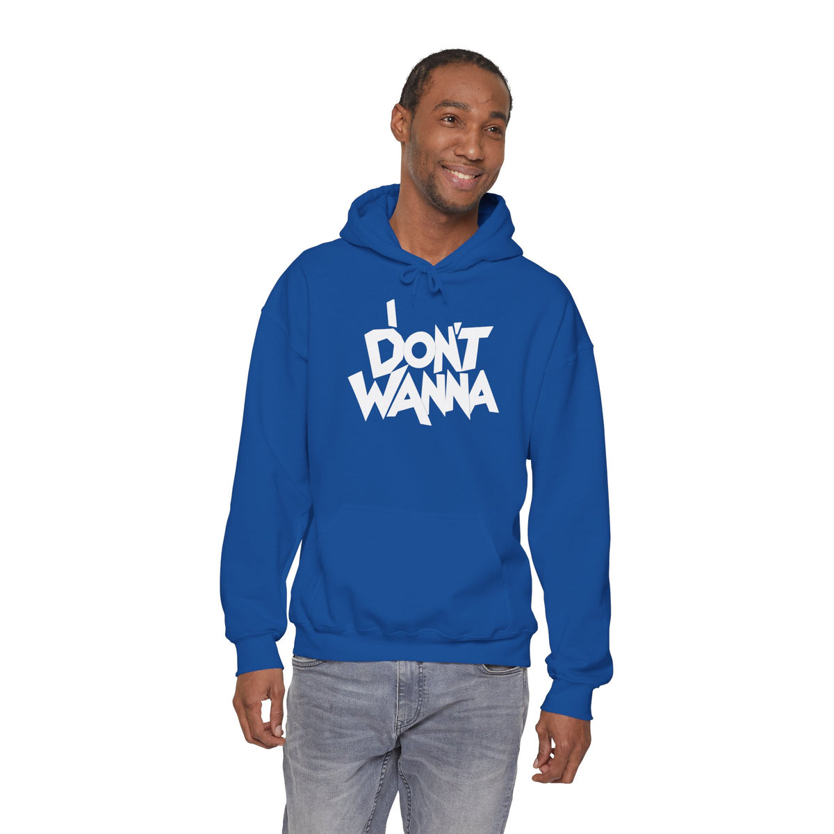 I DON'T WANNA Hoodie — Graphic Streetwear Pullover for Laid‑Back Vibes