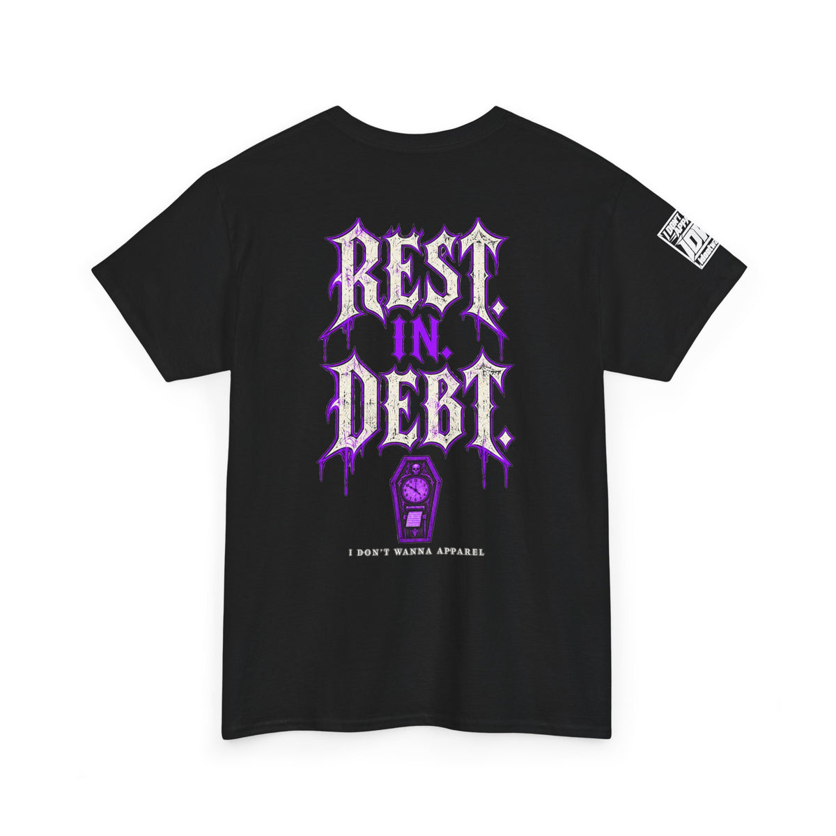 Rest in Debt Gothic Coffin Clock Tee