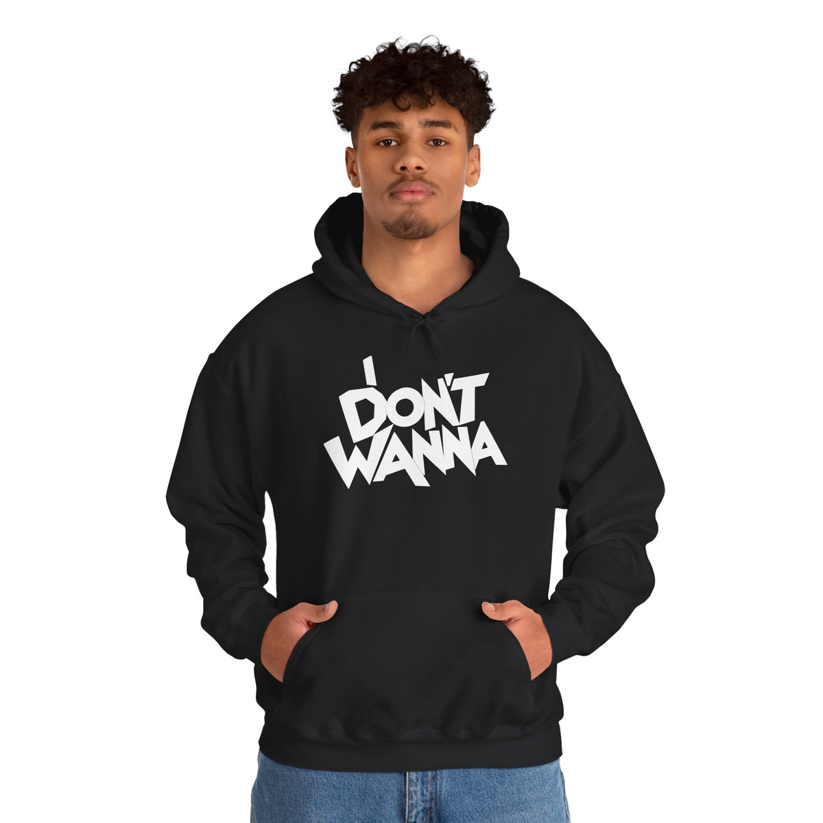 I DON'T WANNA Hoodie — Graphic Streetwear Pullover for Laid‑Back Vibes