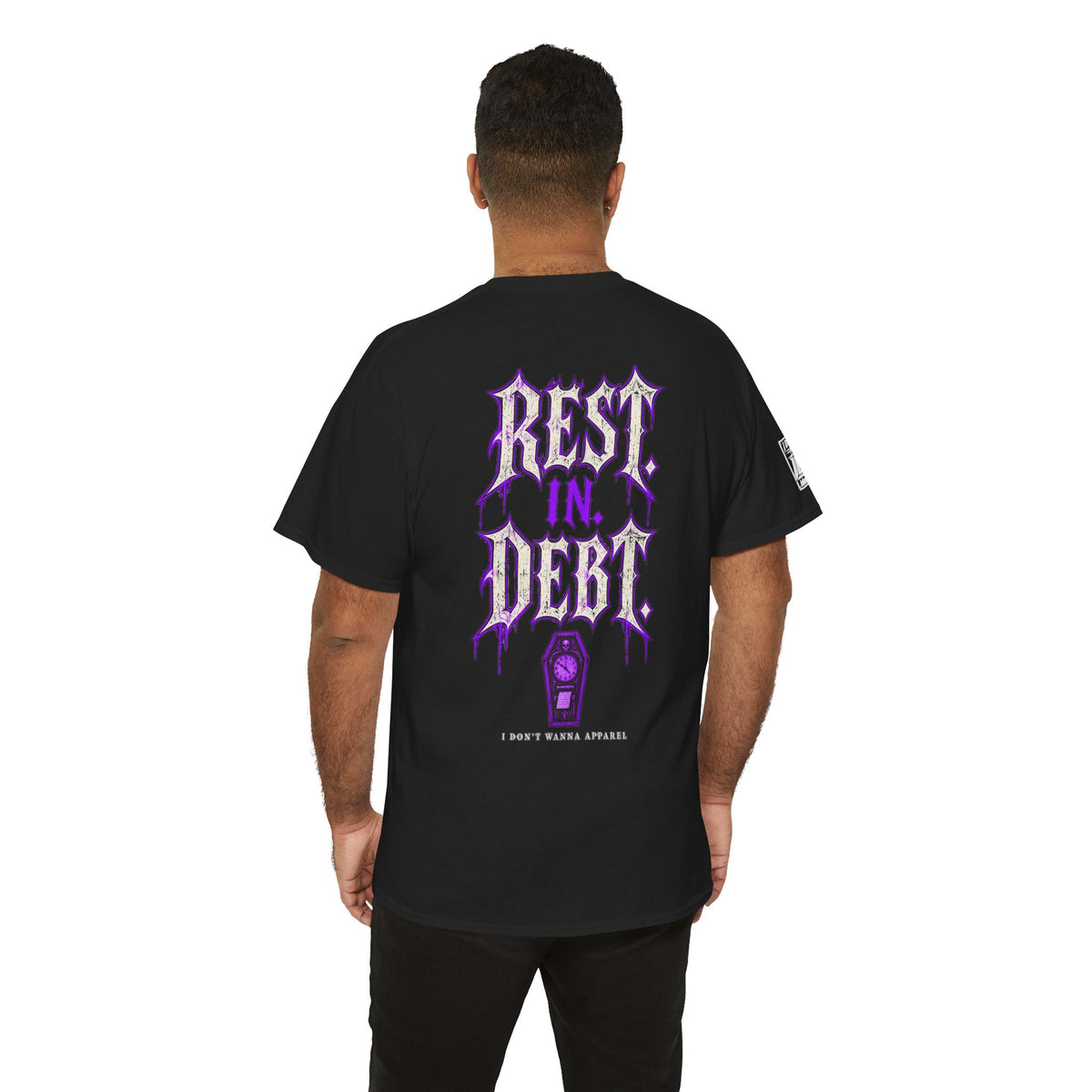 Rest in Debt Gothic Coffin Clock Tee