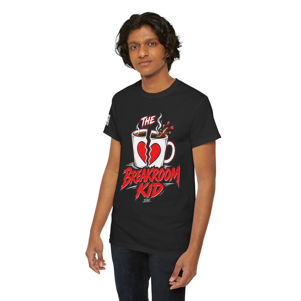 Breakroom Kid Tee — “I Think I’m TIRED. I Know I’m COMFY.” Coffee Shop Graphic Tee