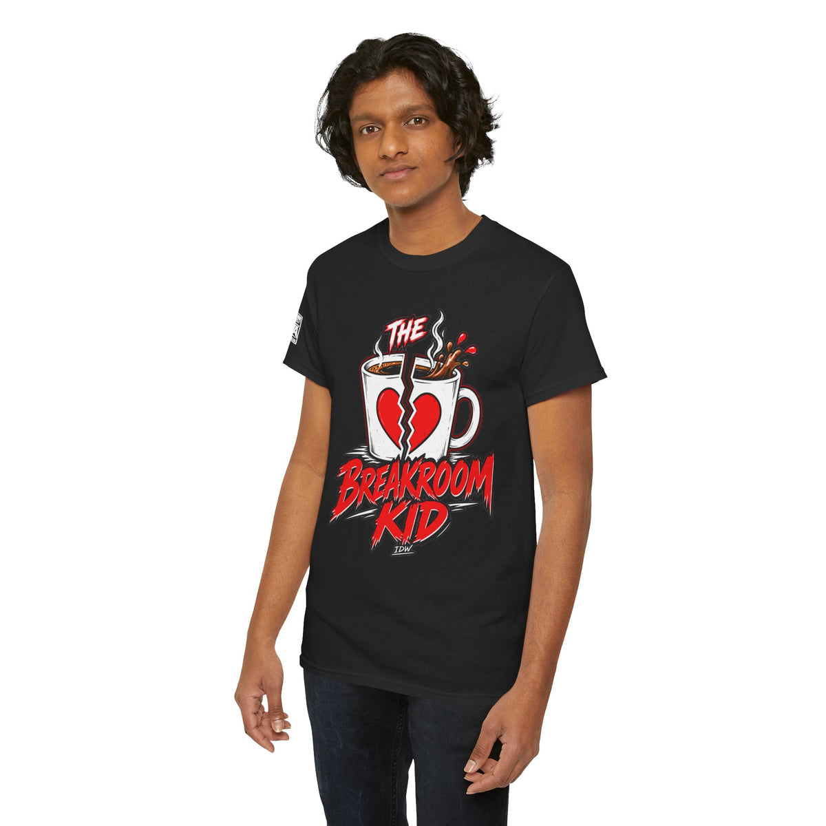 Breakroom Kid Tee — “I Think I’m TIRED. I Know I’m COMFY.” Coffee Shop Graphic Tee
