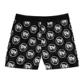 IDW Logo Black Swim Shorts — Men's Mid-Length Beach Trunks