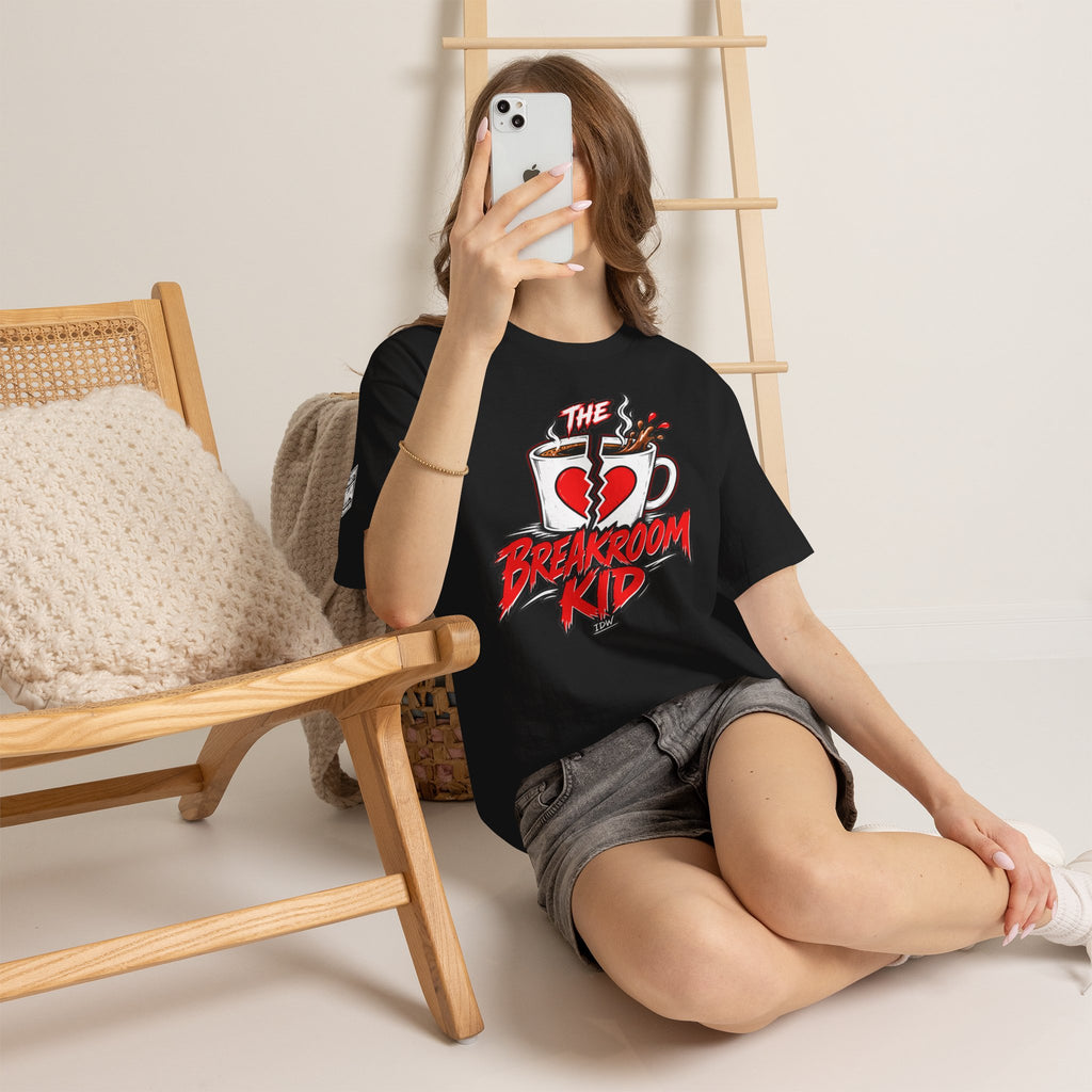Breakroom Kid Tee — “I Think I’m TIRED. I Know I’m COMFY.” Coffee Shop Graphic Tee