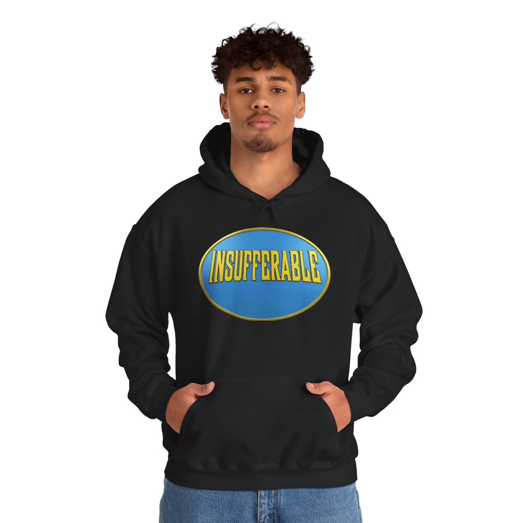 Insufferable Before Coffee Hoodie — Invincible-Inspired Double Logo Coffee Lover Hoodie