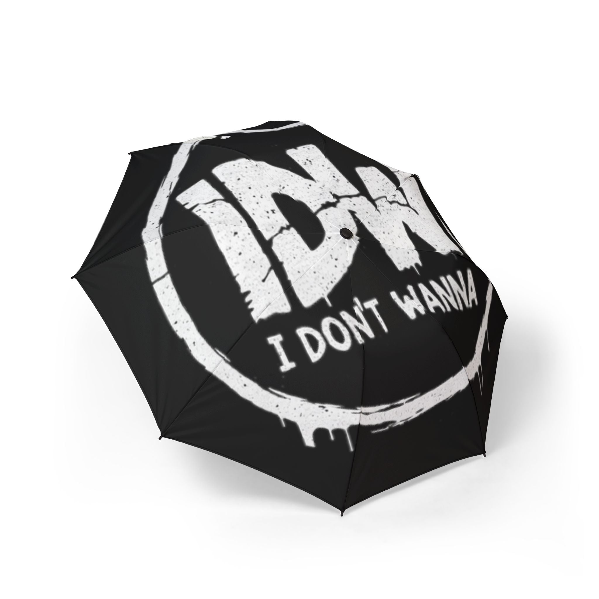Umbrella — "I Don't Wanna" Distressed Logo Compact Foldable Umbrella