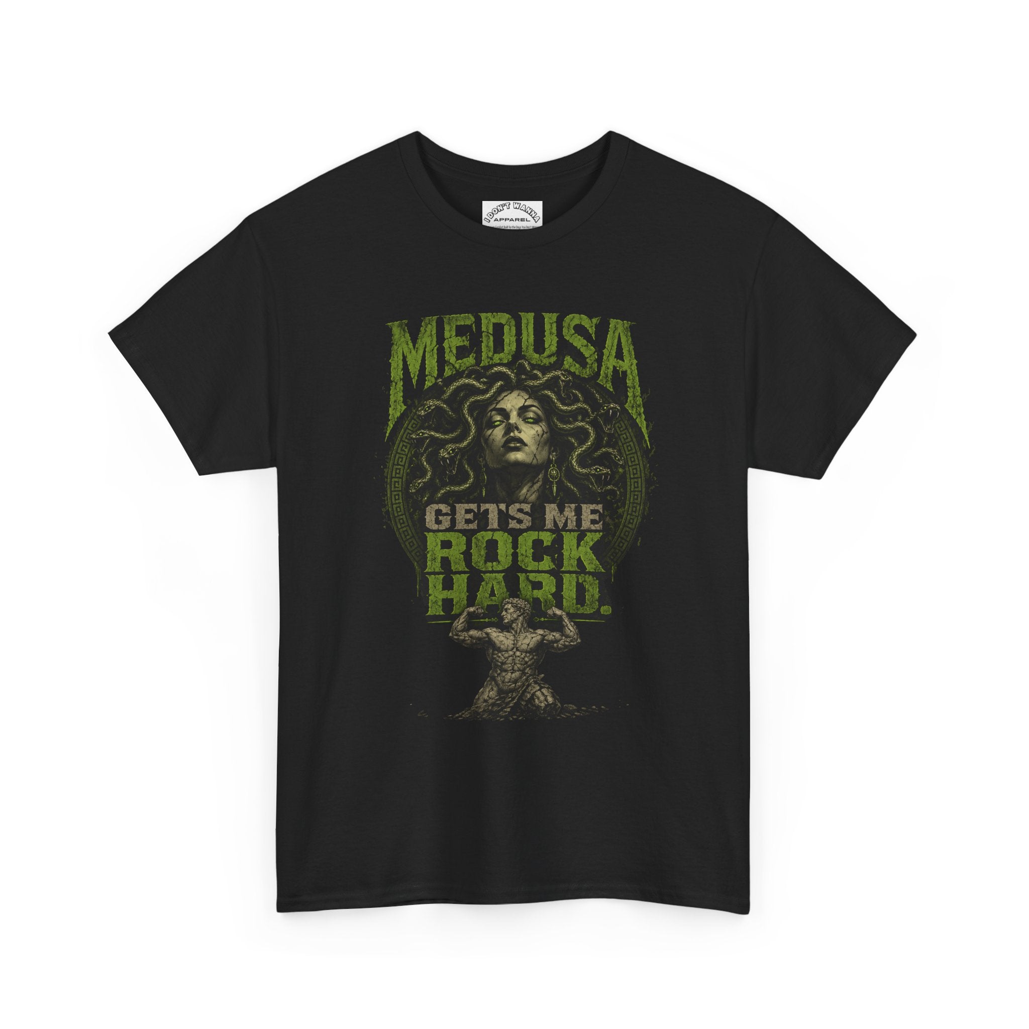Medusa 'Gets Me Rock Hard' Graphic Tee — Vintage Mythology Shirt